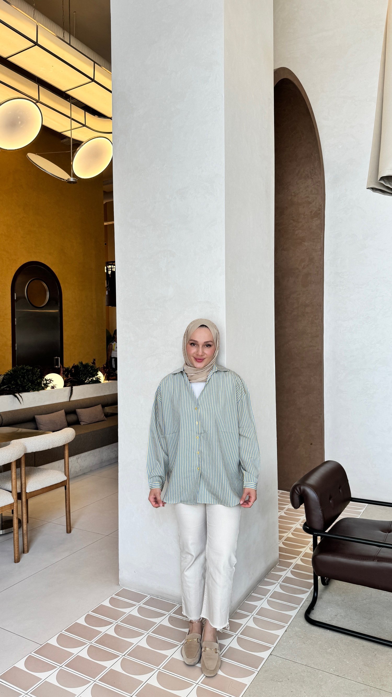 Çizgi Gömlek-Sarı