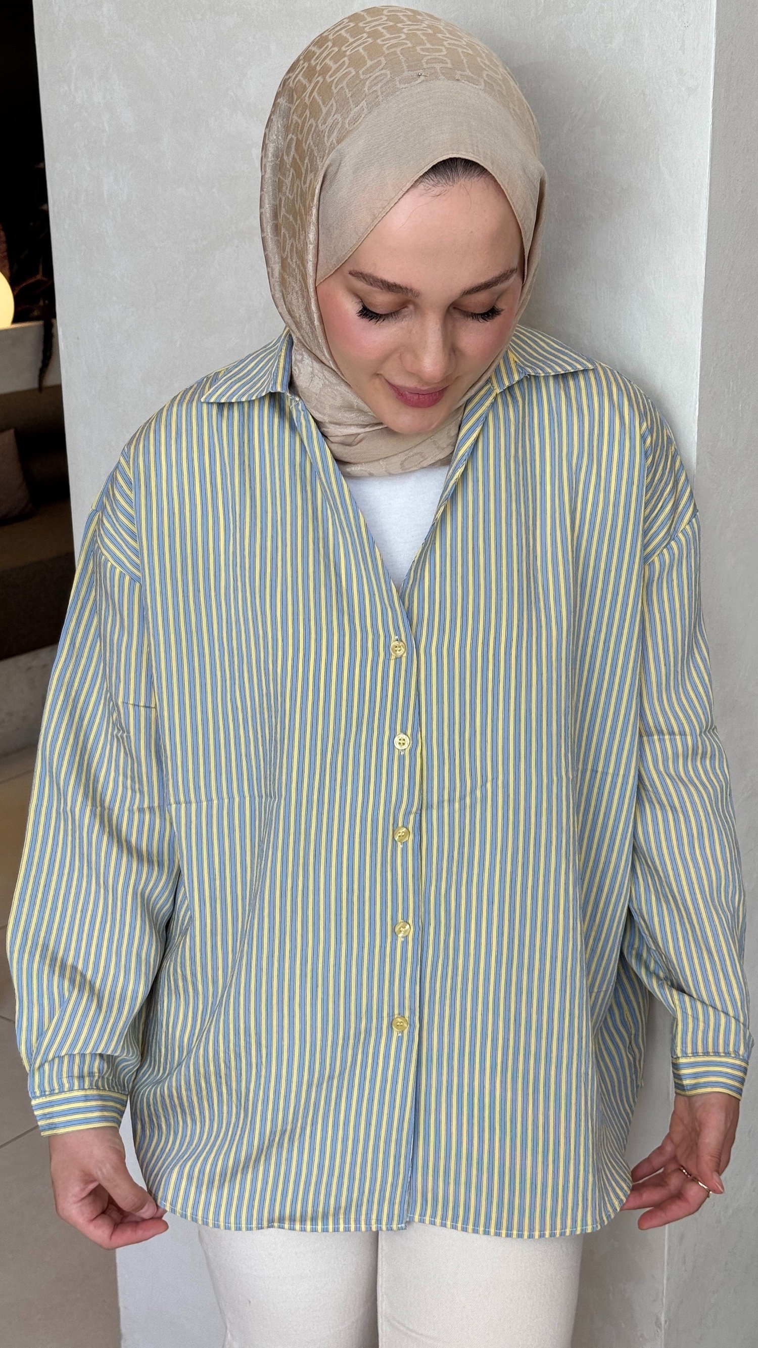 Çizgi Gömlek-Sarı