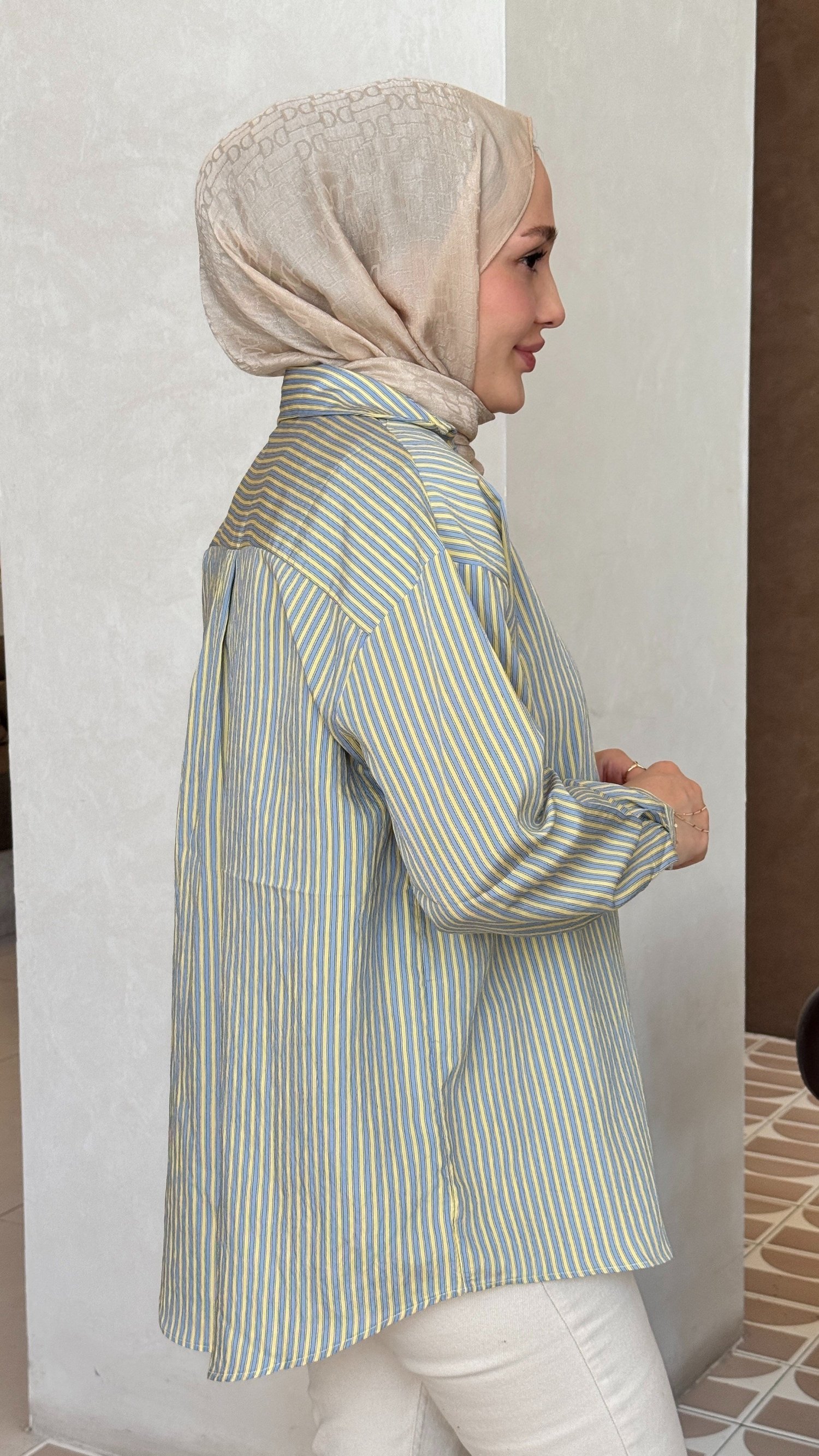 Çizgi Gömlek-Sarı