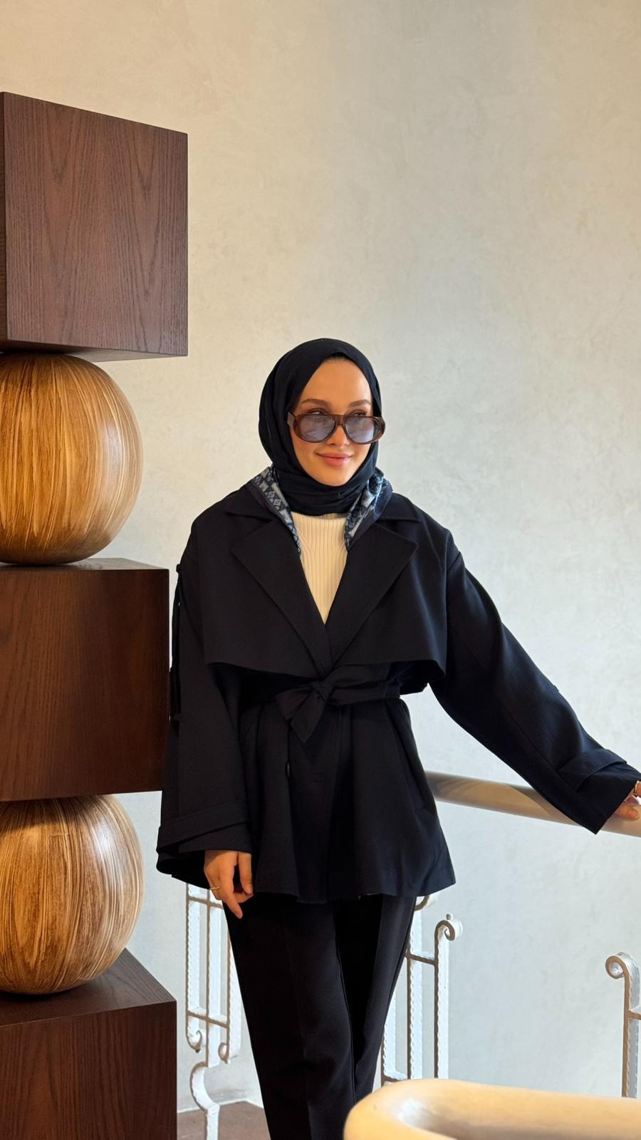 Coat Trenç-Lacivert