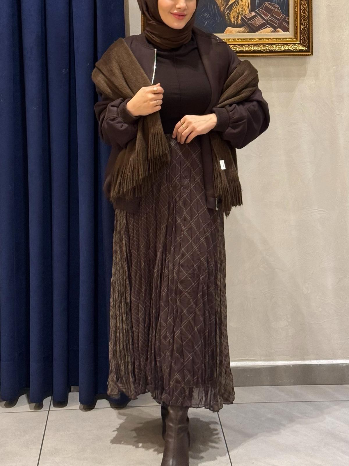 Desen Tül Etek-Çizgi Yeşil