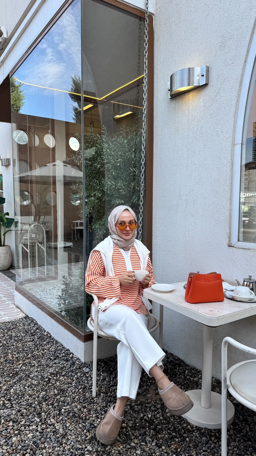 Laura Çizgi Bluz-Turuncu