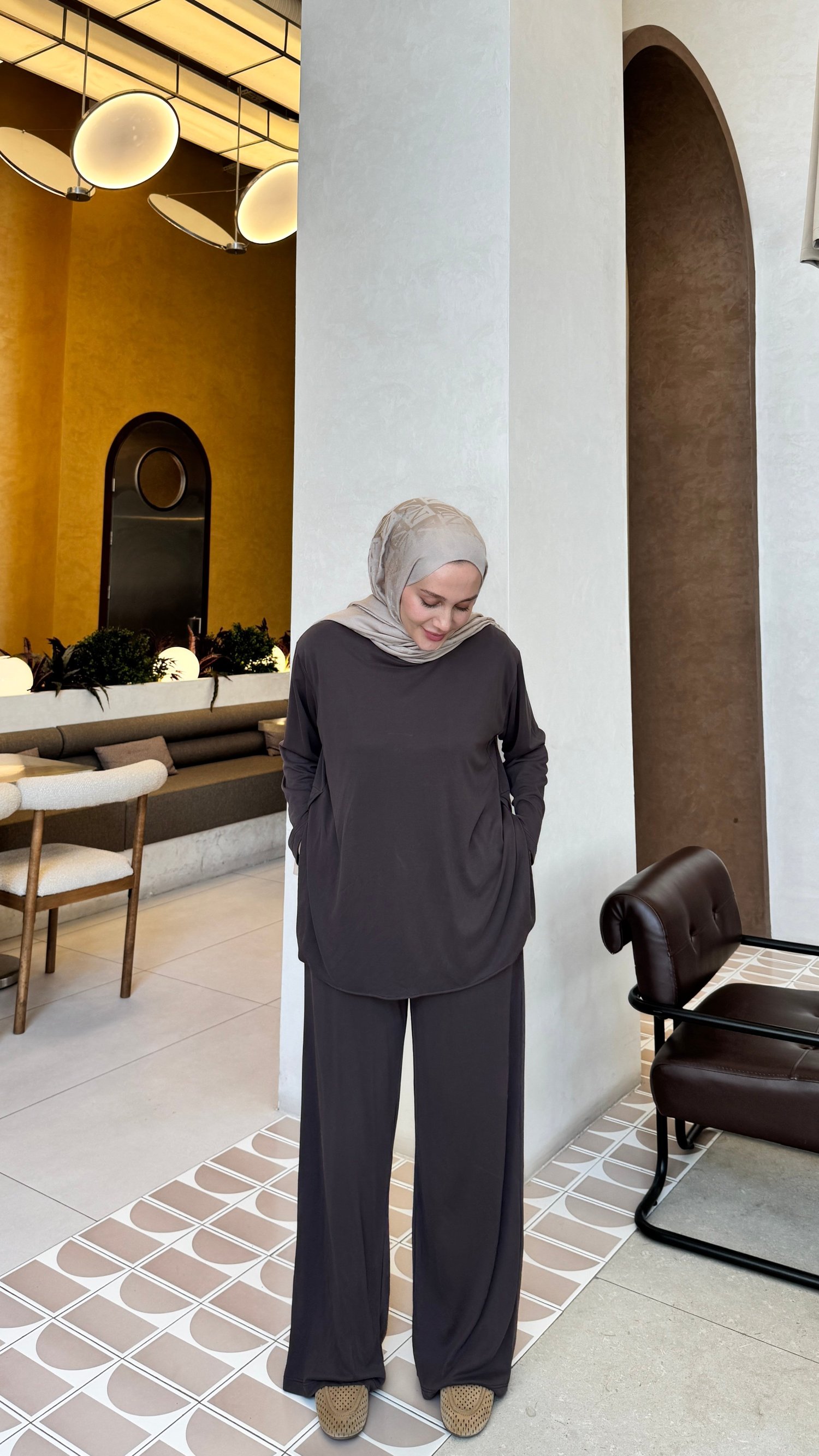 Linda Eşofman Takım - Kahve