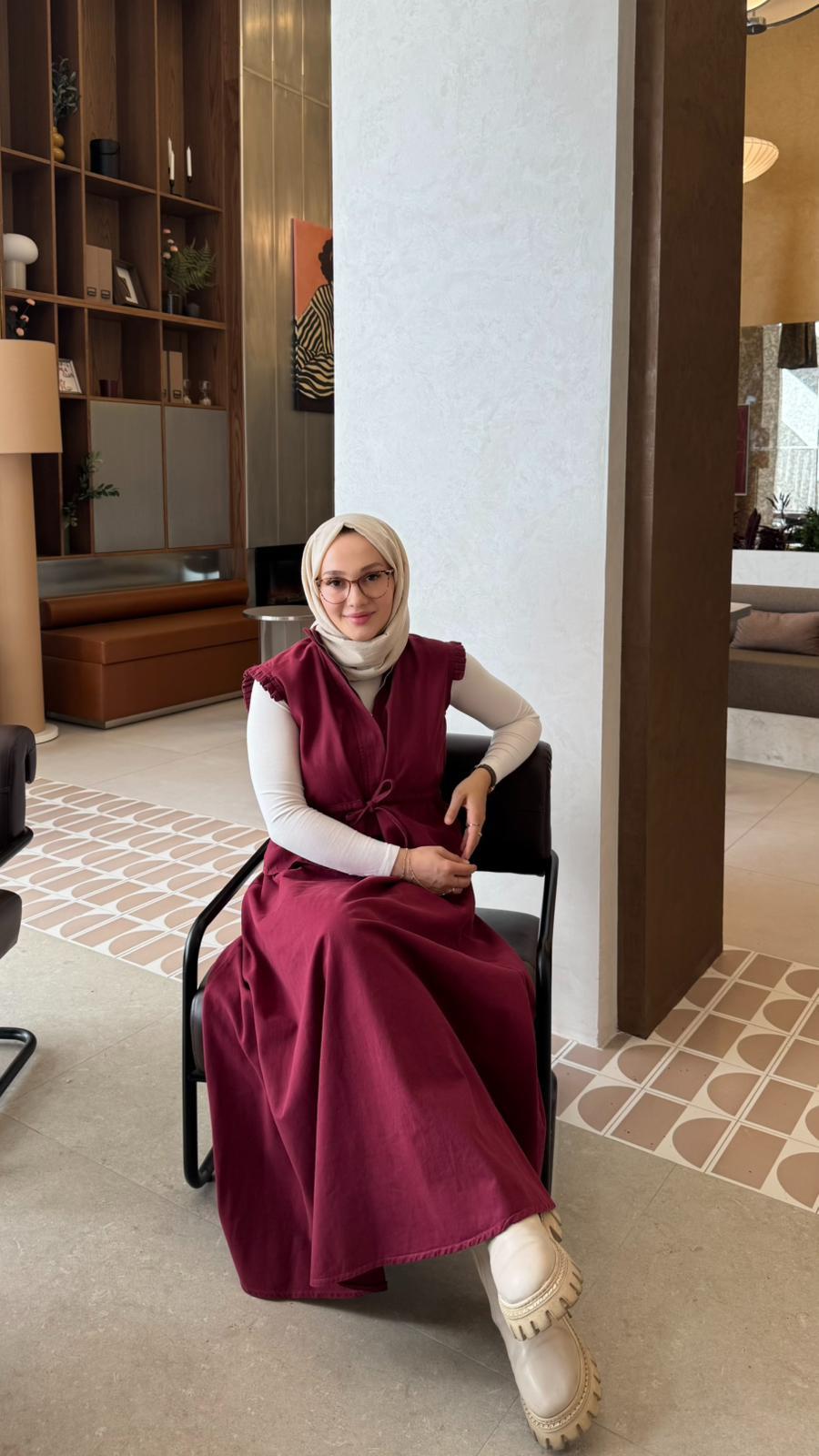 Yelekli Etek Takım-Bordo