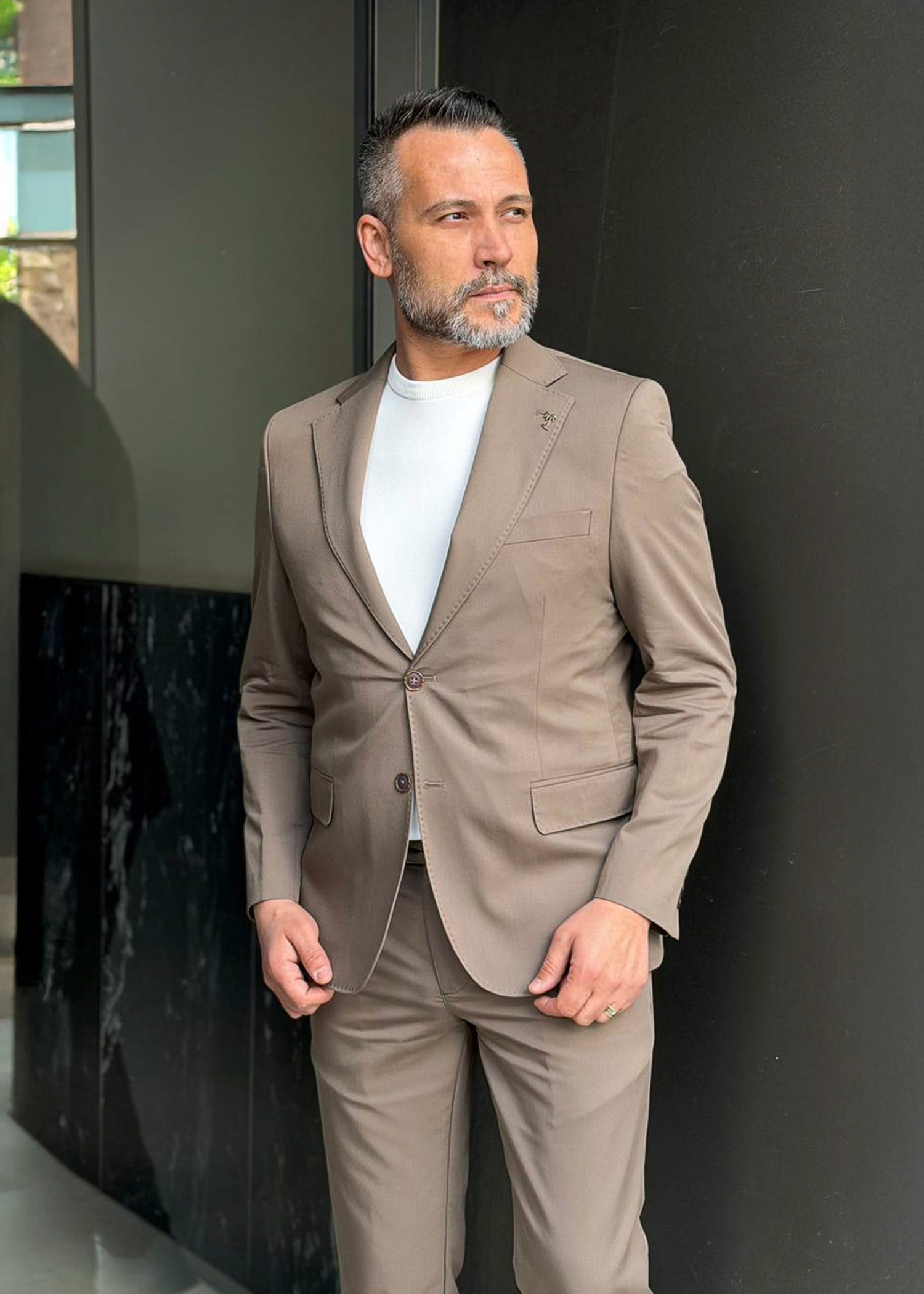 Blazer Ceketli Takım 6 Drop Kahve