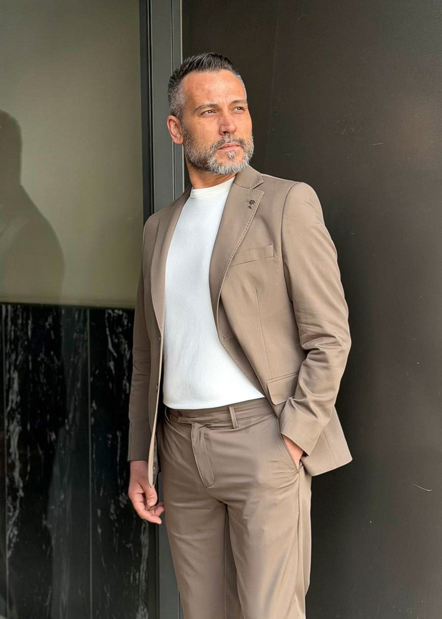 Blazer Ceketli Takım 6 Drop Kahve