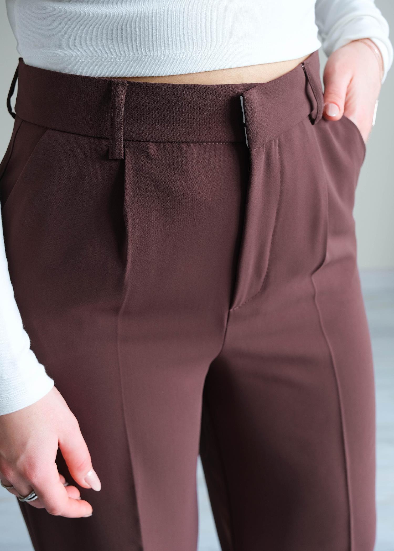 Geniş Paçalı Pantolon Kahve