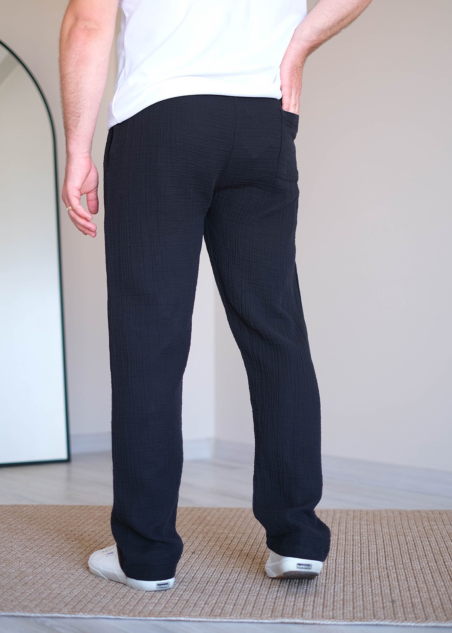 Müslin Pantolon Siyah