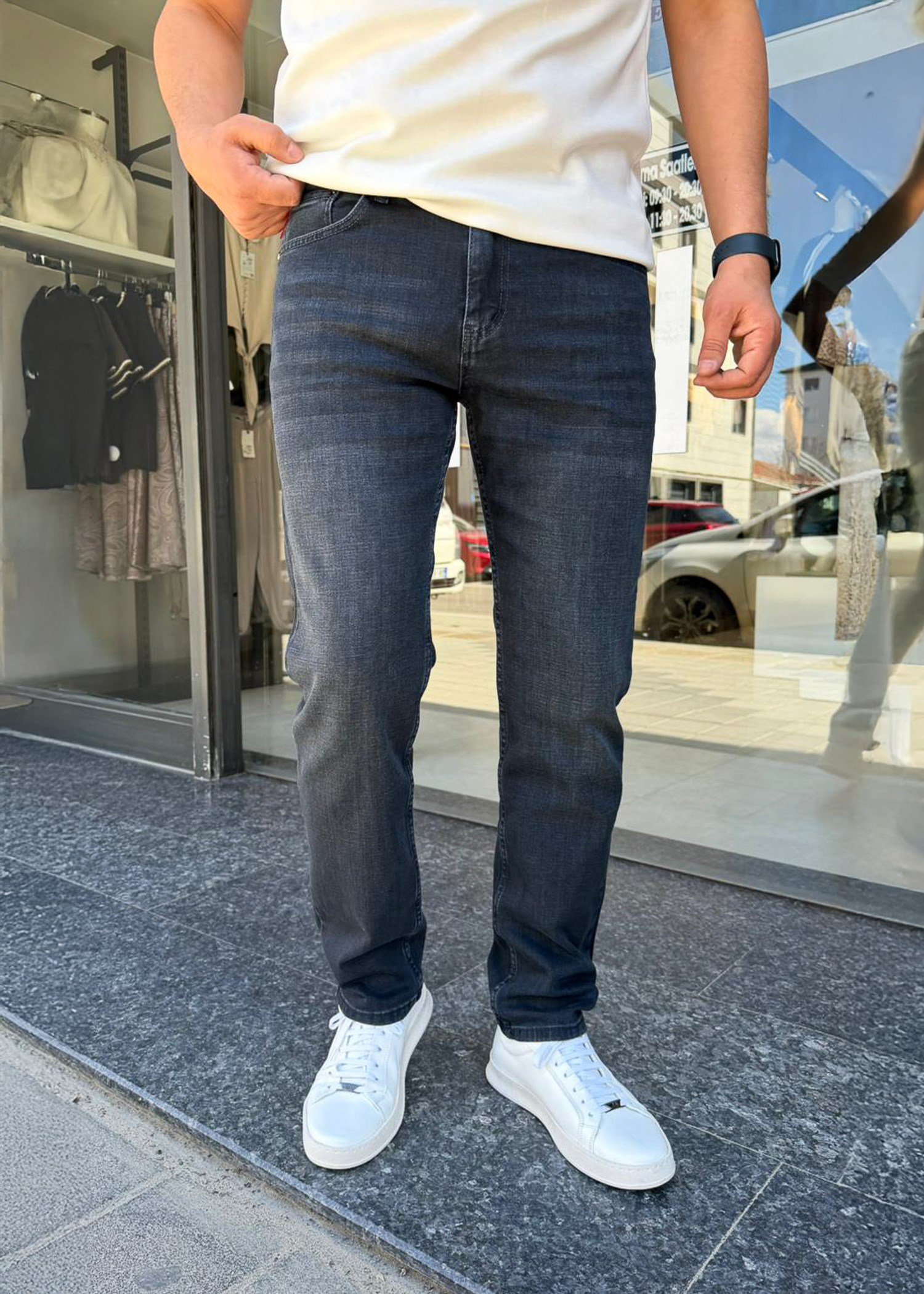 Relaxfit Pantolon petrol koyu kimyasal