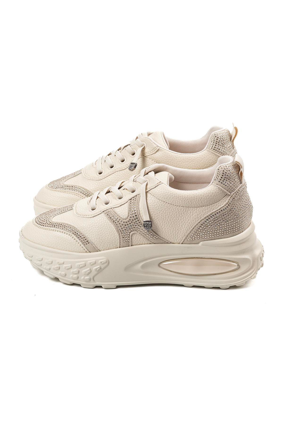 Kadın İthal Sneaker | Bej