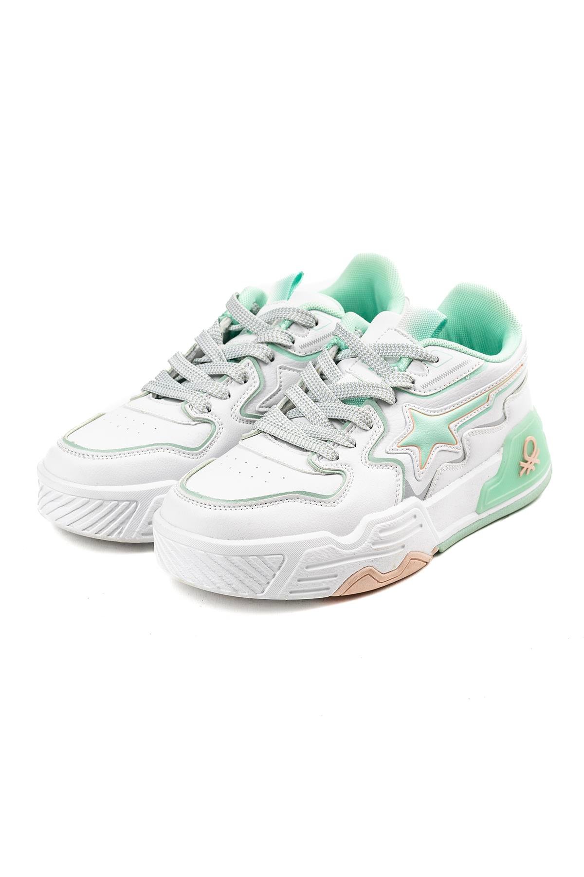Benetton Unisex Spor Ayakkabı | Beyaz Yeşil