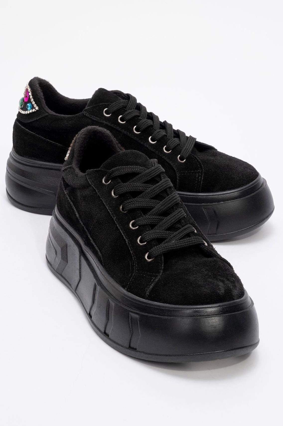 Hakiki Deri Ortopedik Ayakkabı | SİYAH SÜET 