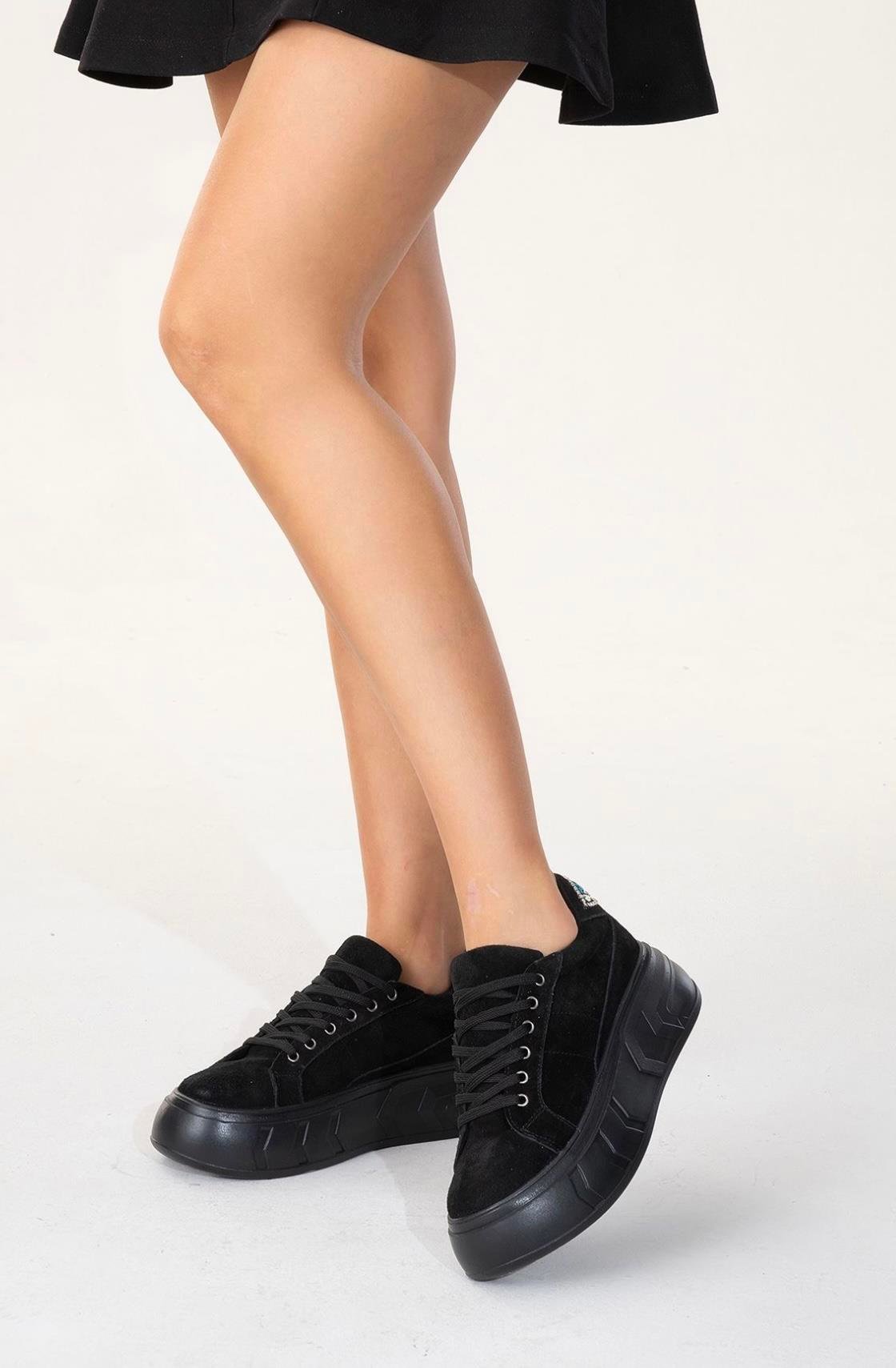 Hakiki Deri Ortopedik Ayakkabı | SİYAH SÜET 