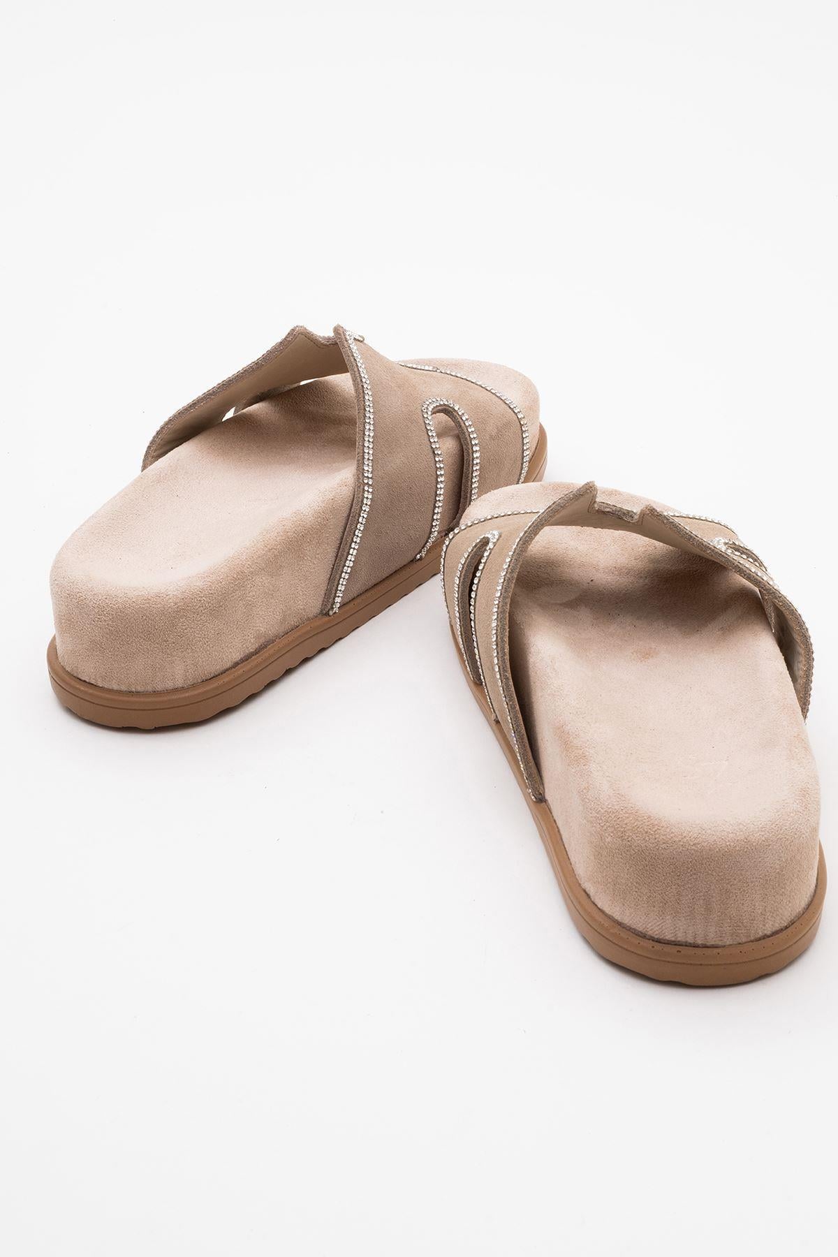 Kadın Deri Terlik | Vizon Süet