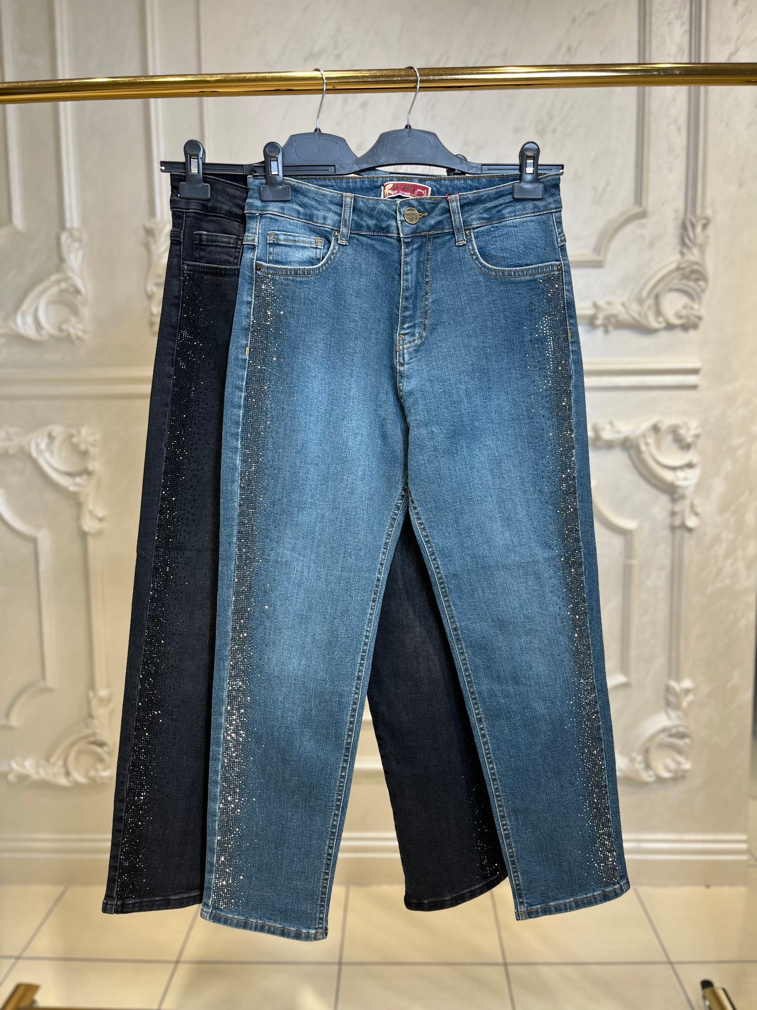 0291-798 Yan Taşlı Mom Jean