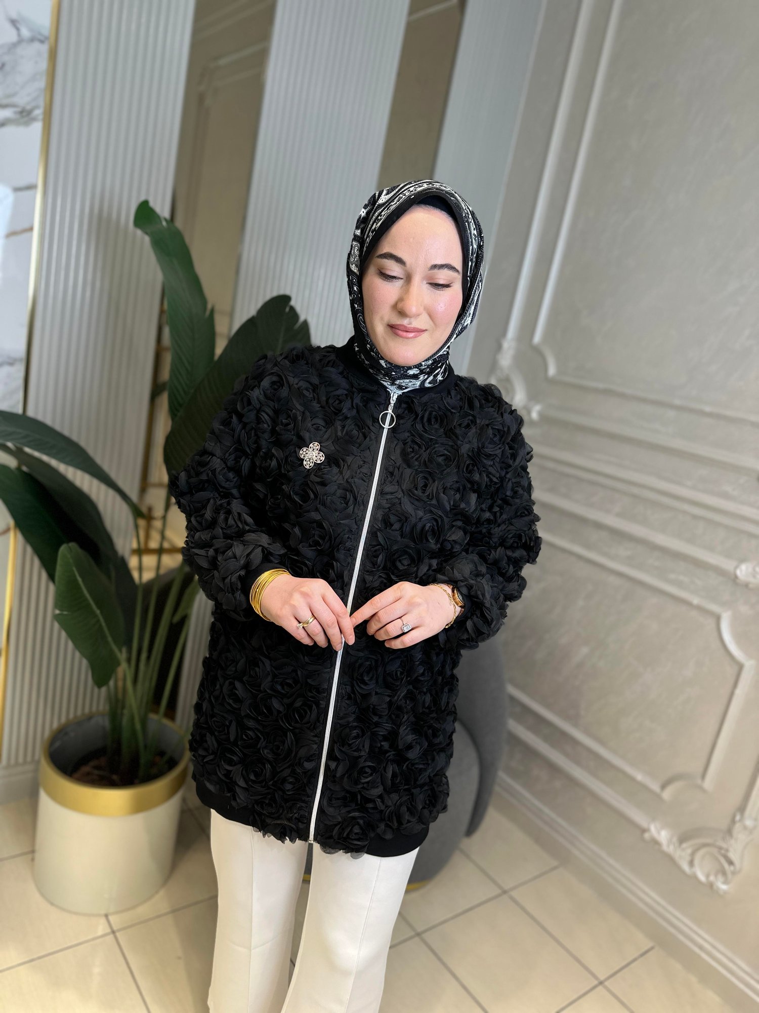 140020 Gül Detaylı Ceket