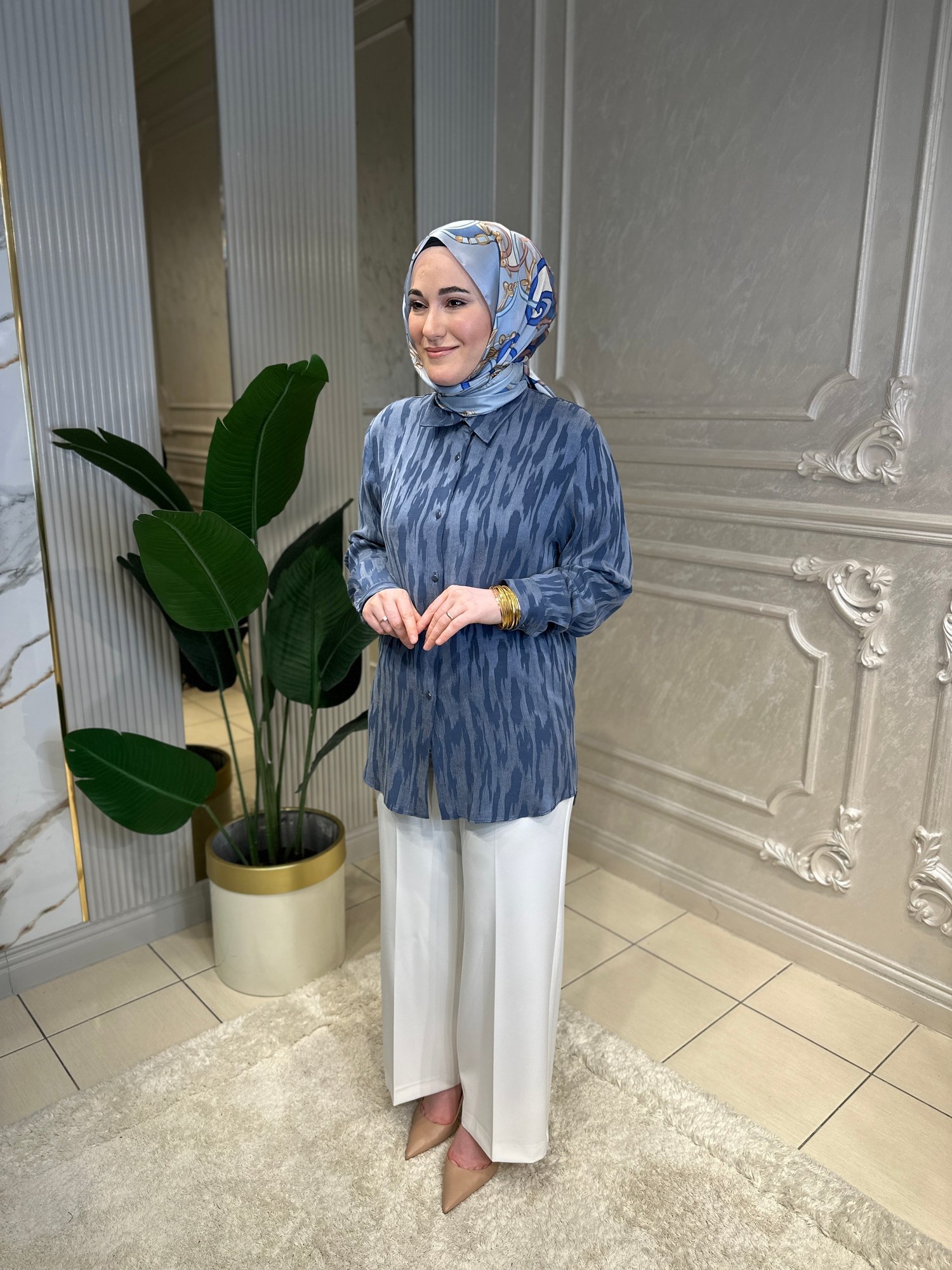 1435 Kamuflaj Desenli Tunik