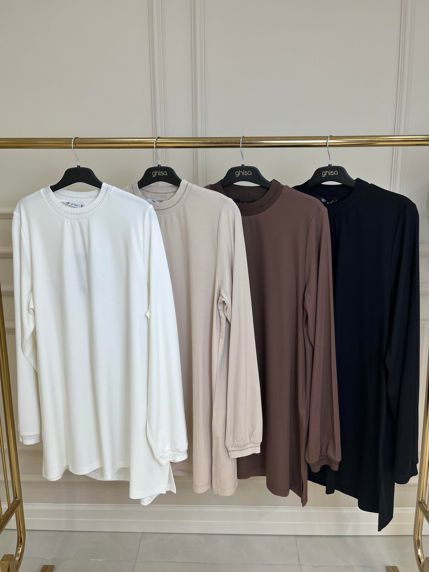 4829 Ghisa Uzun Kol Simli Tunik