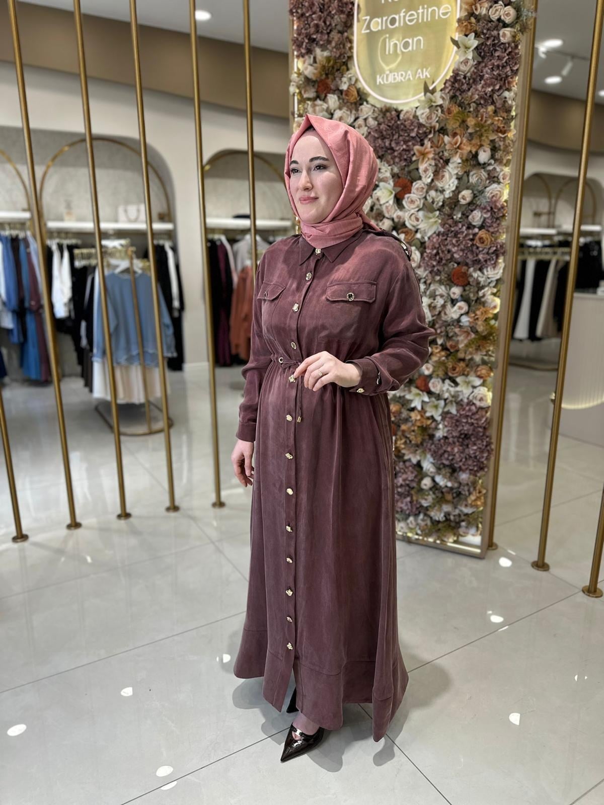 5421 Önü Düğmeli Elbise