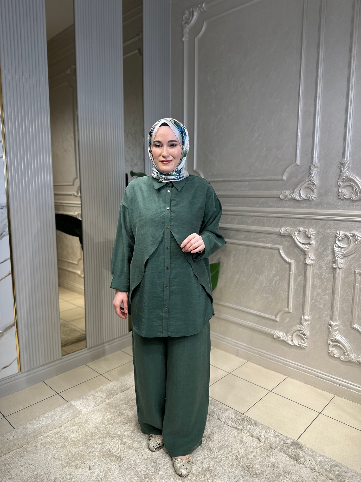 5954 Anvelp Detaylı Dubai Kombinli Pasıon Pantolon Takım