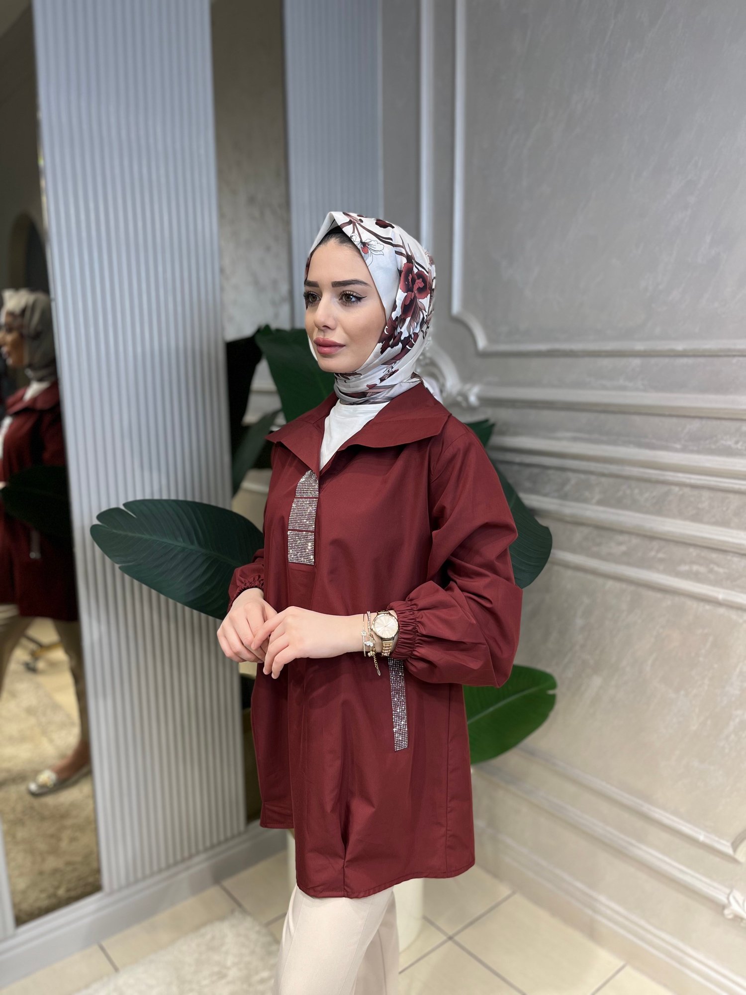 6101 Taş Detaylı Gömlek