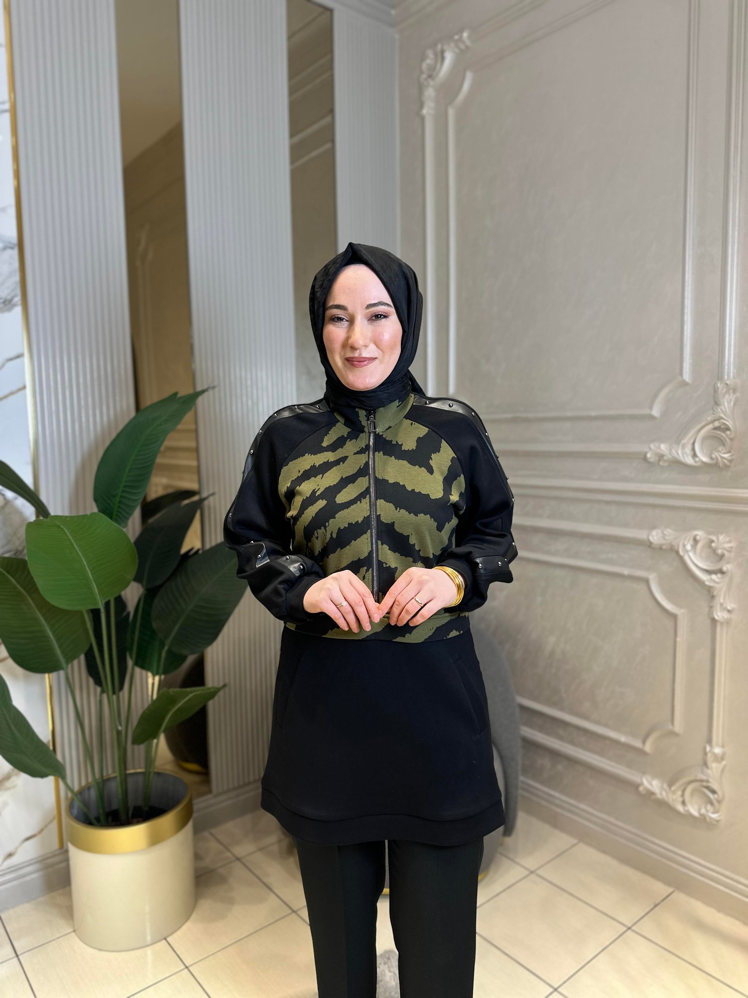 7020 Fermuarlı Uzun Sweat