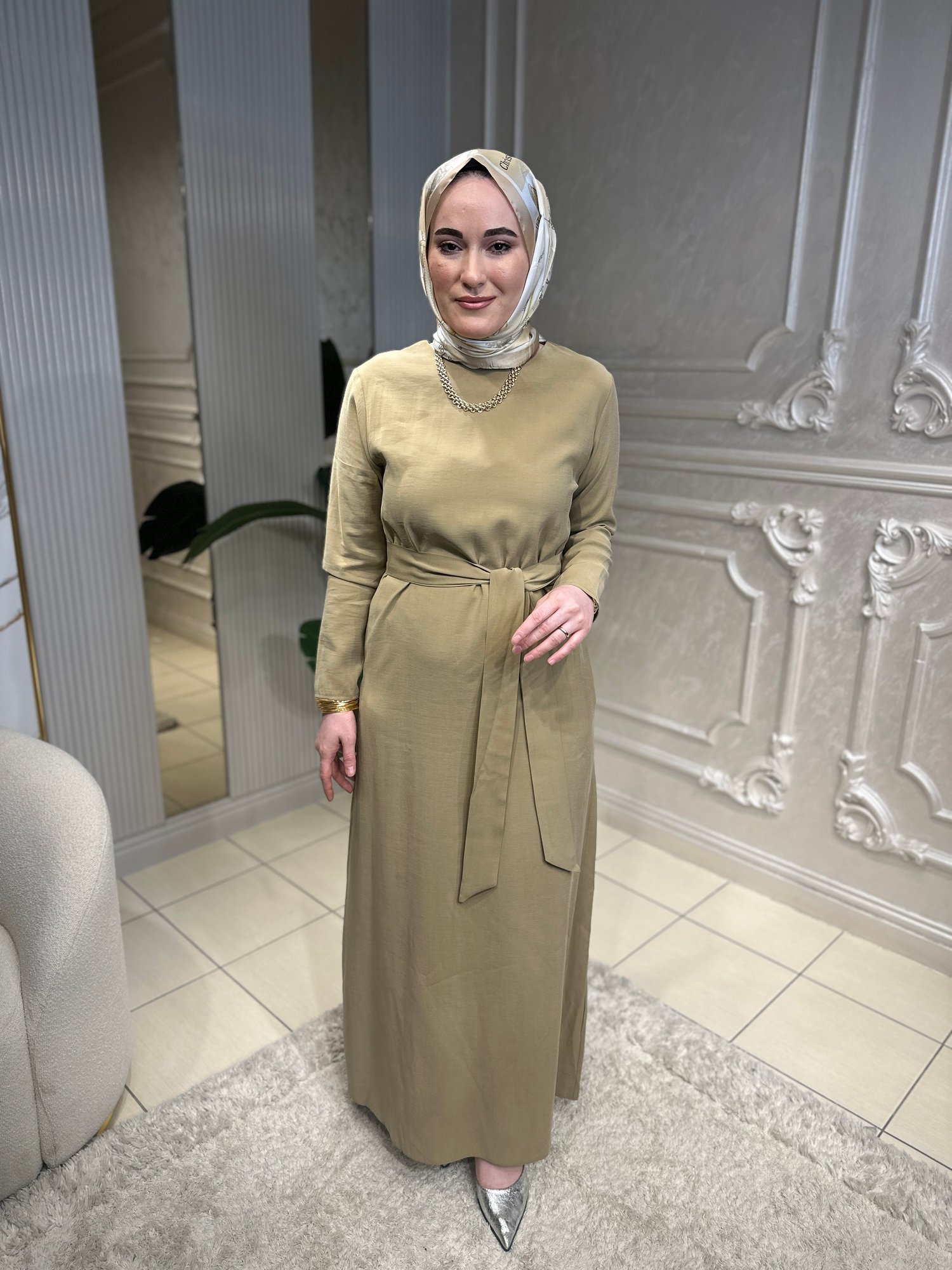 7250 Taş Detaylı Elbise