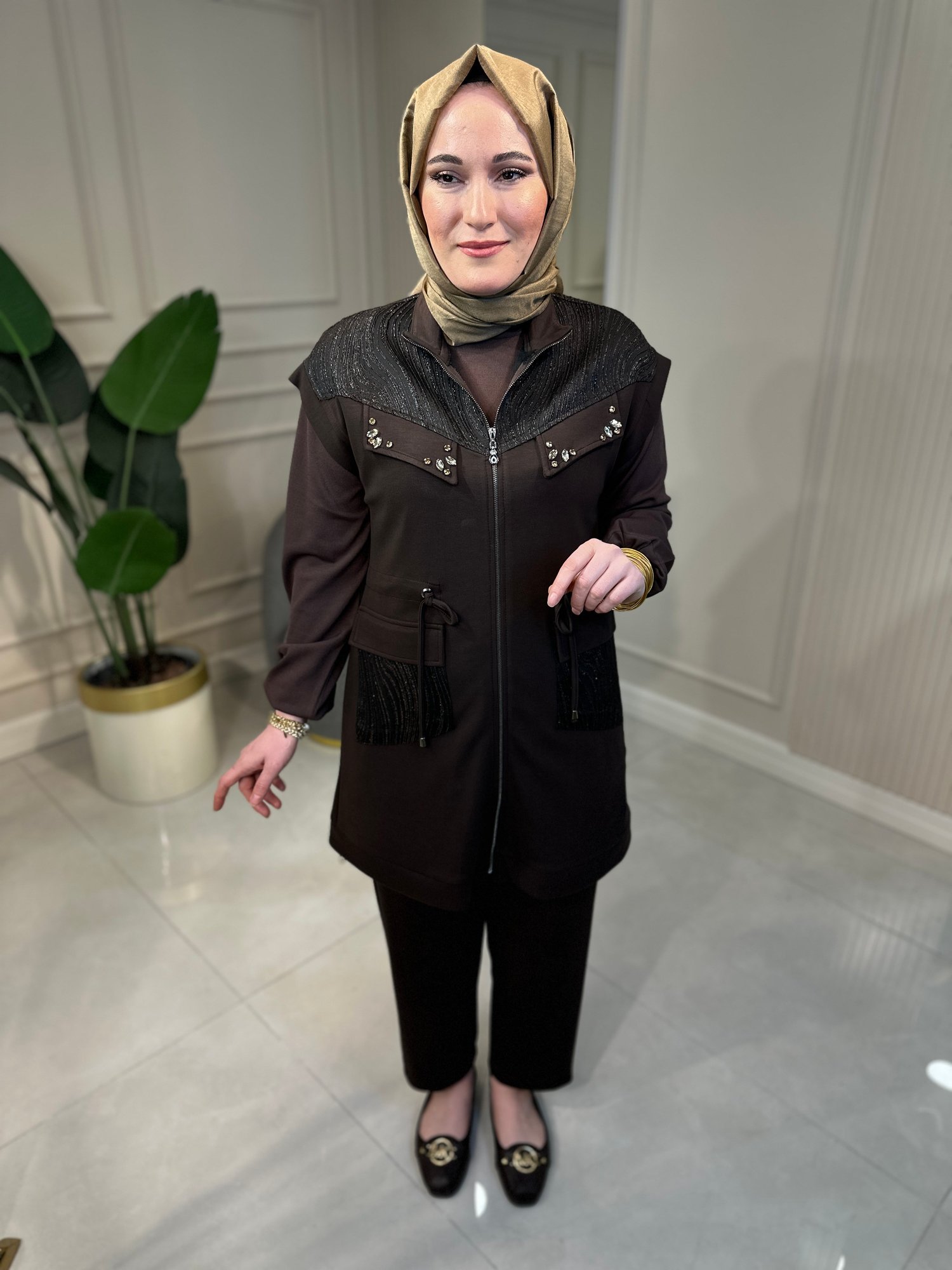 7303 Jakar Kombinli Oysho Yelekli Takım