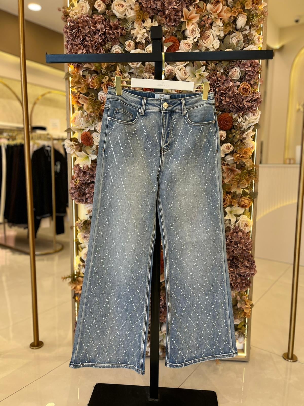 8079 Ghisa Çapraz Taşlı PANTOLON