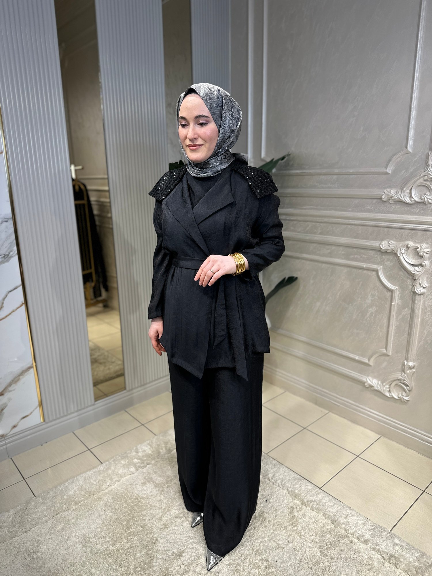 8494 Üçlü Pantolon Takım