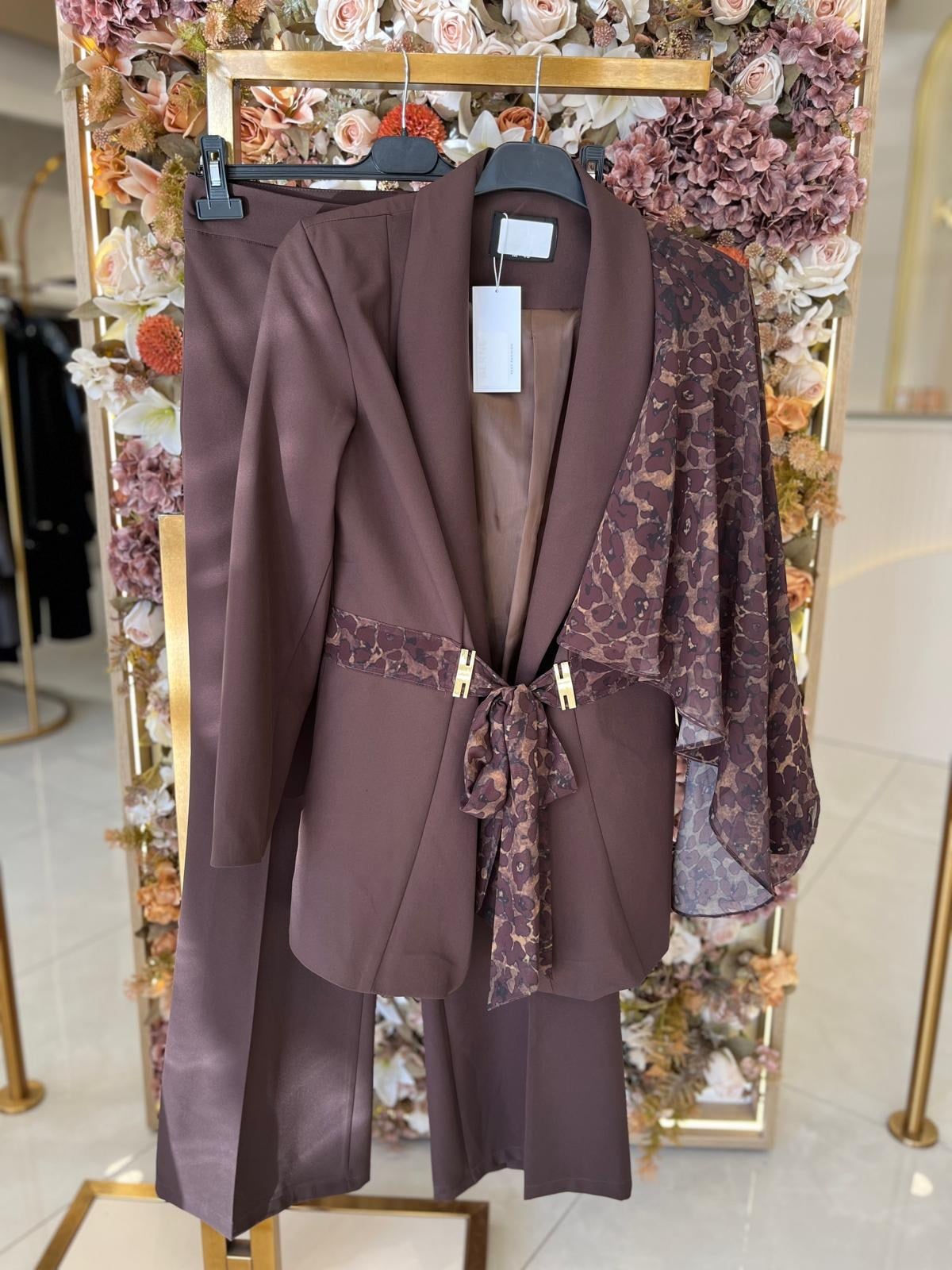861 Şifon Detaylı Pantolon Takım