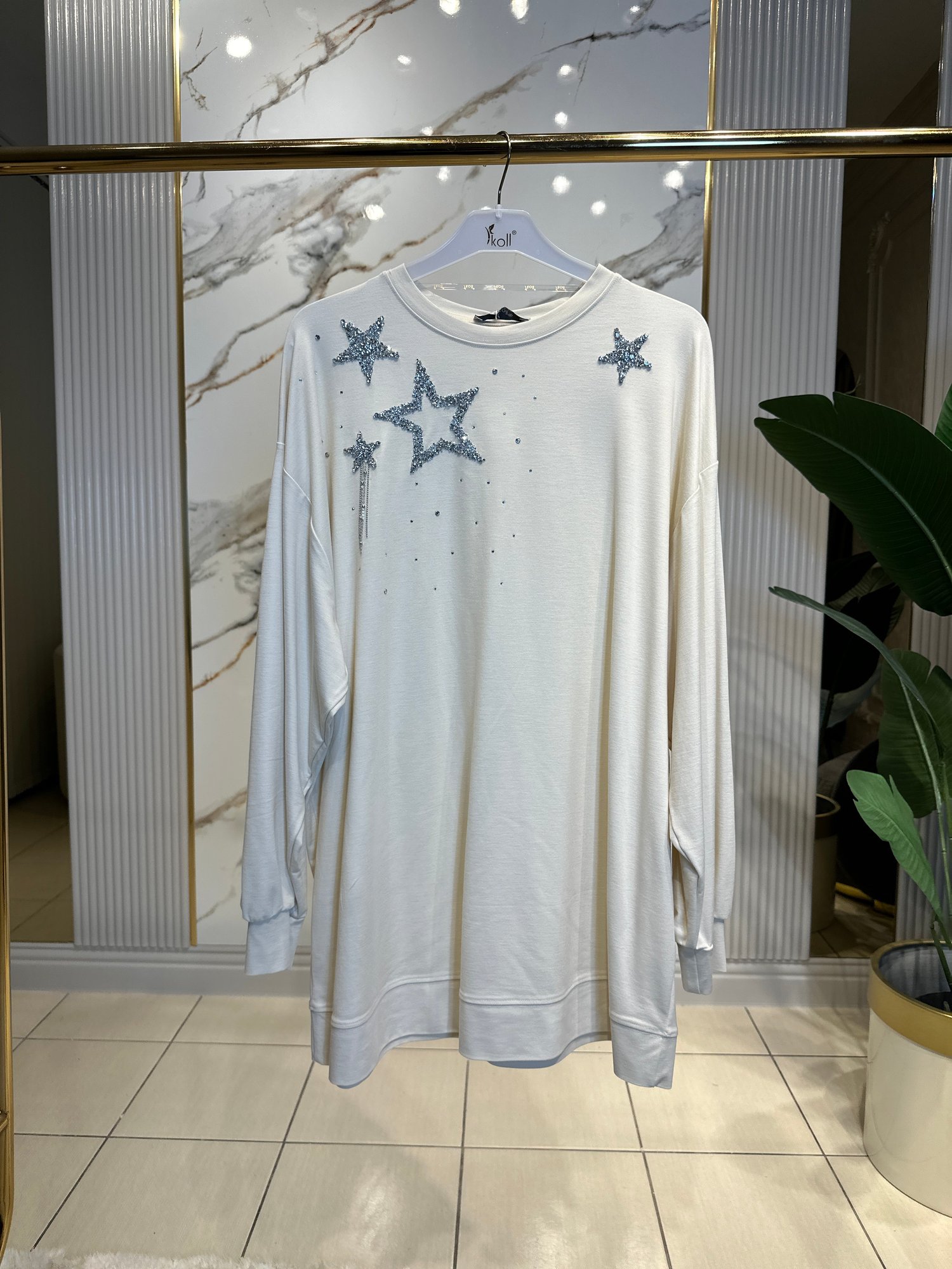 Ak33008 Yıldız Taşlı Modal Sweat