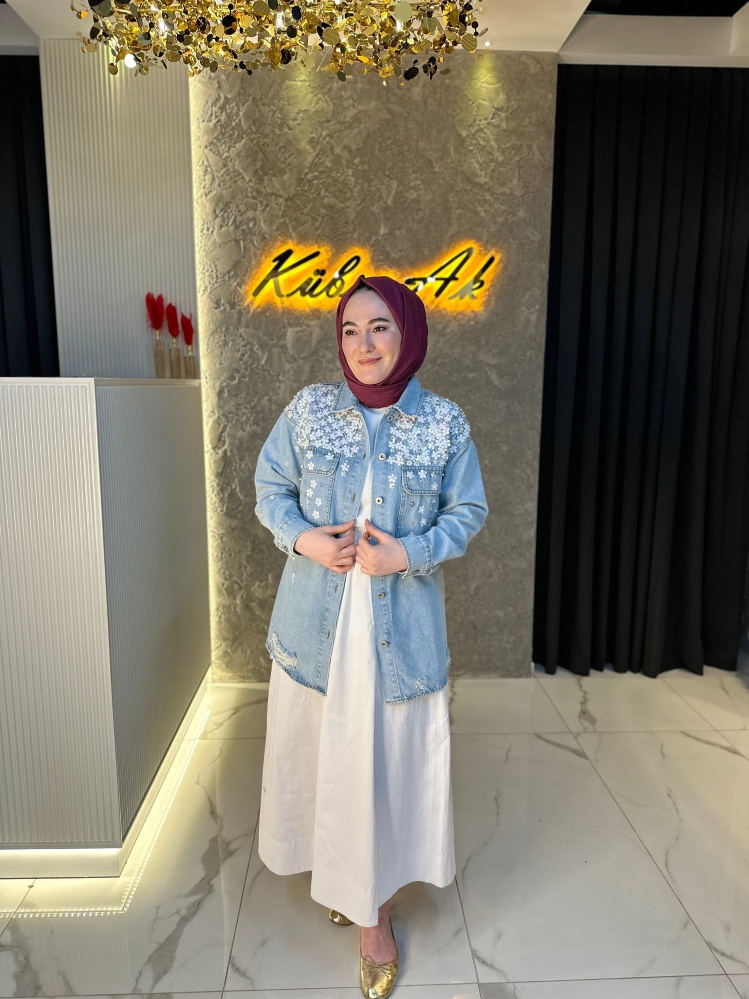 AK7120 DENİM PAPATYA CEKET