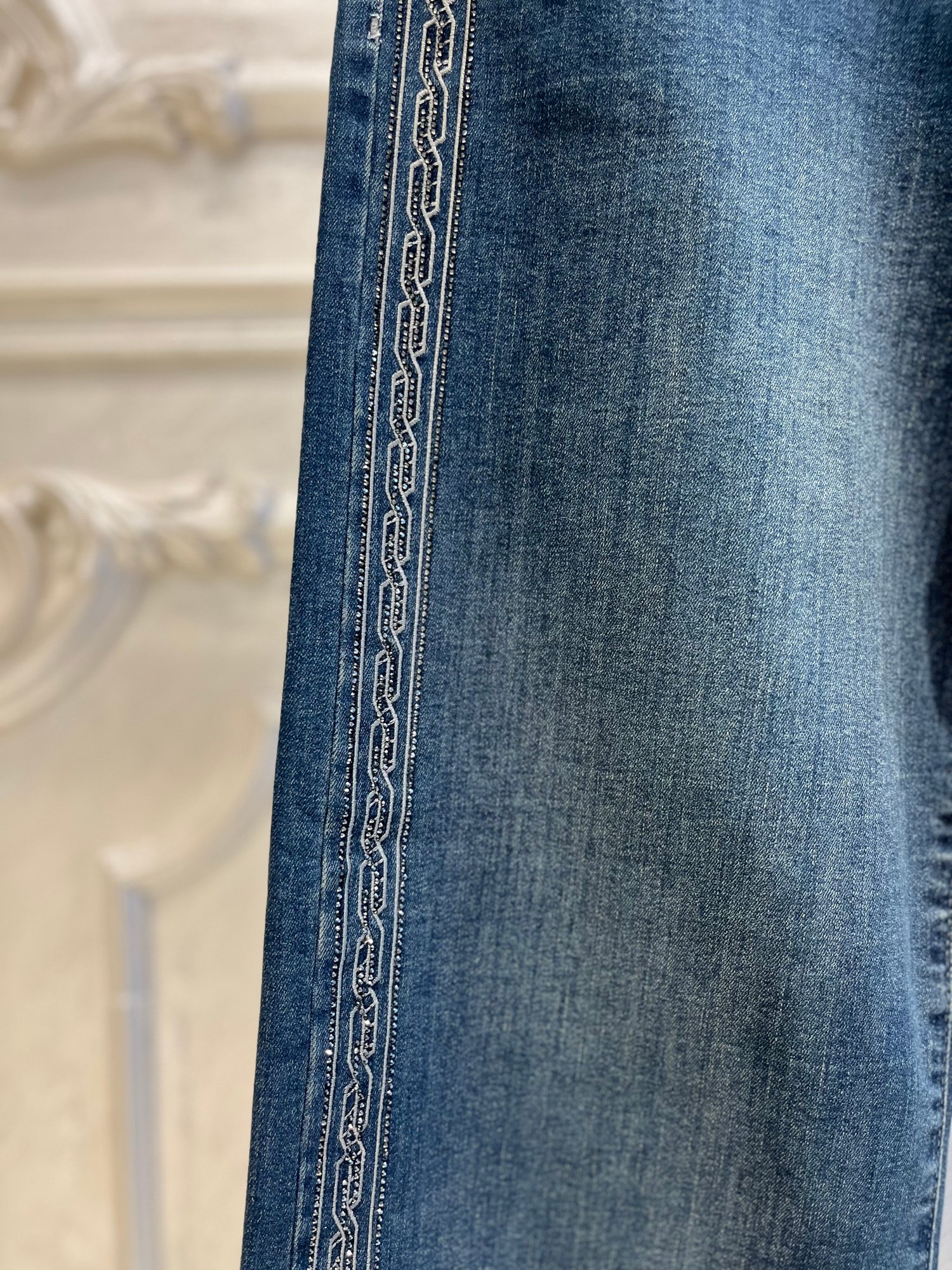 Ak8022 Taşlı Bol Paça Jean