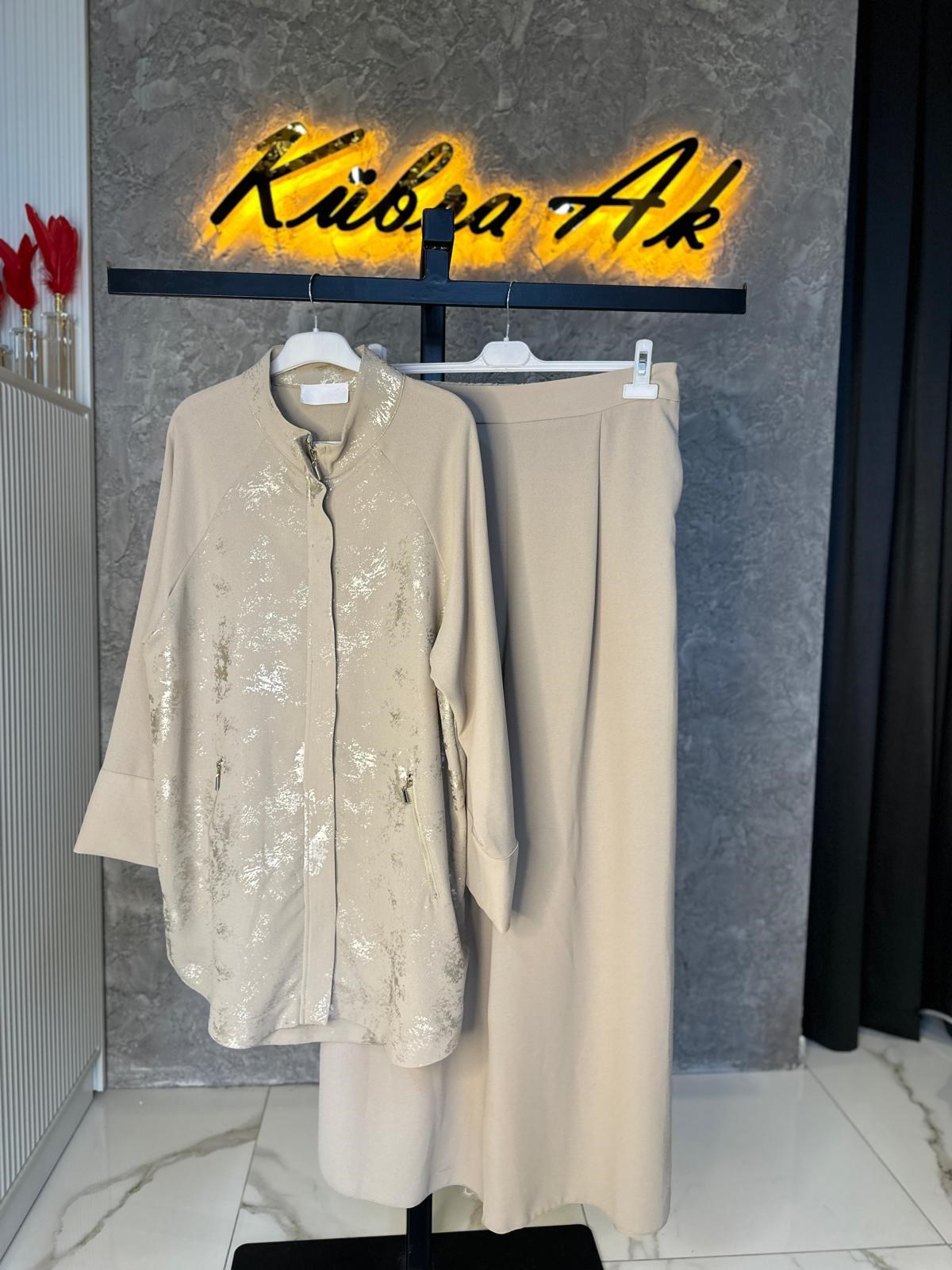 Ak8397 Varaklı Pantolon Takım