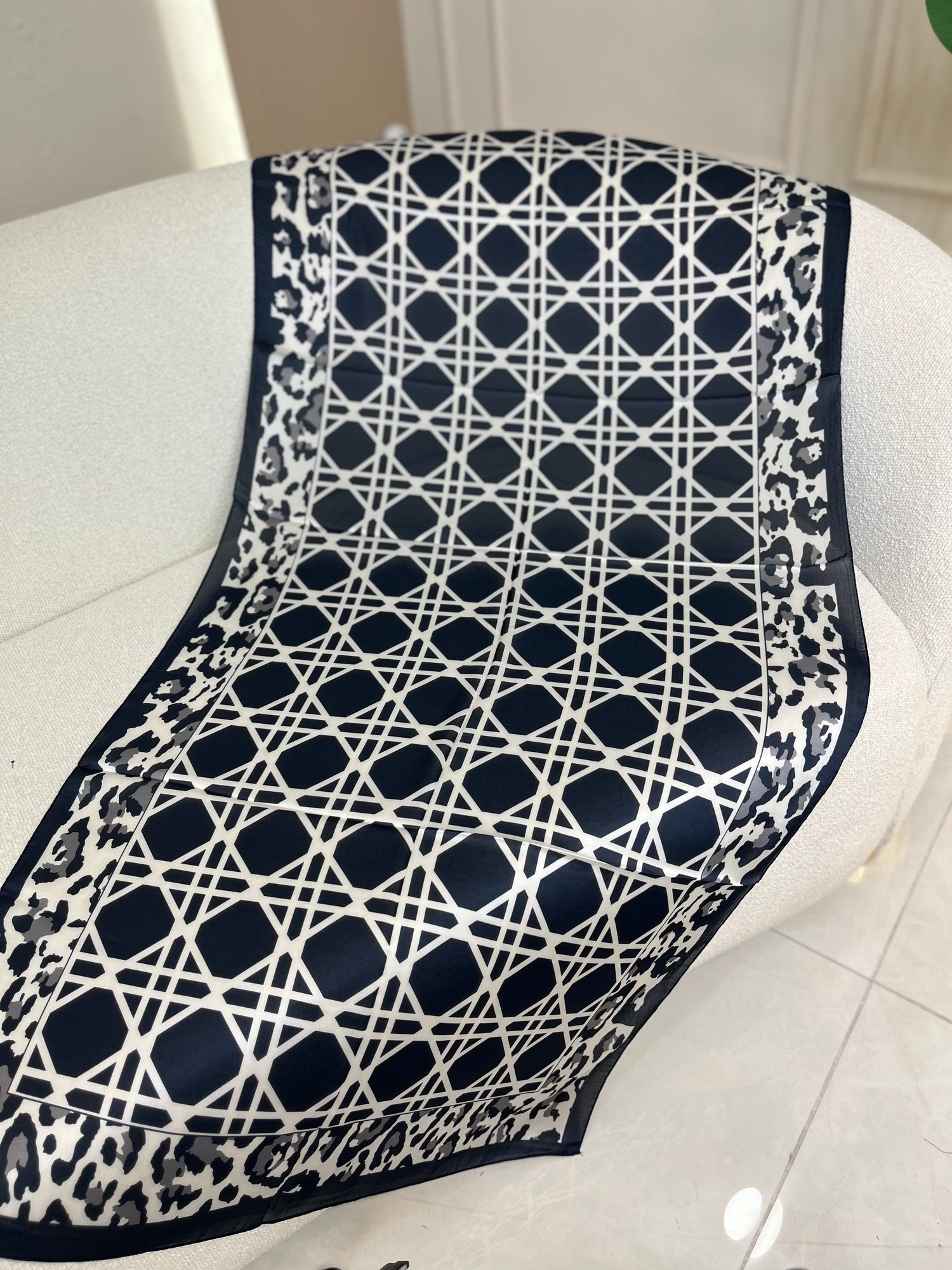 Geometrik Leopar Desen Şal