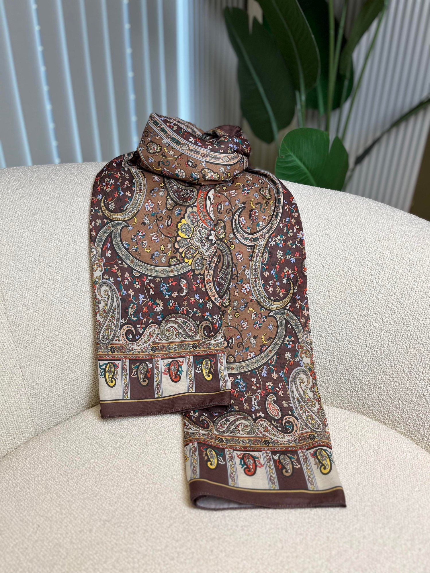 İpekseli Etnik Desen Premium Şal