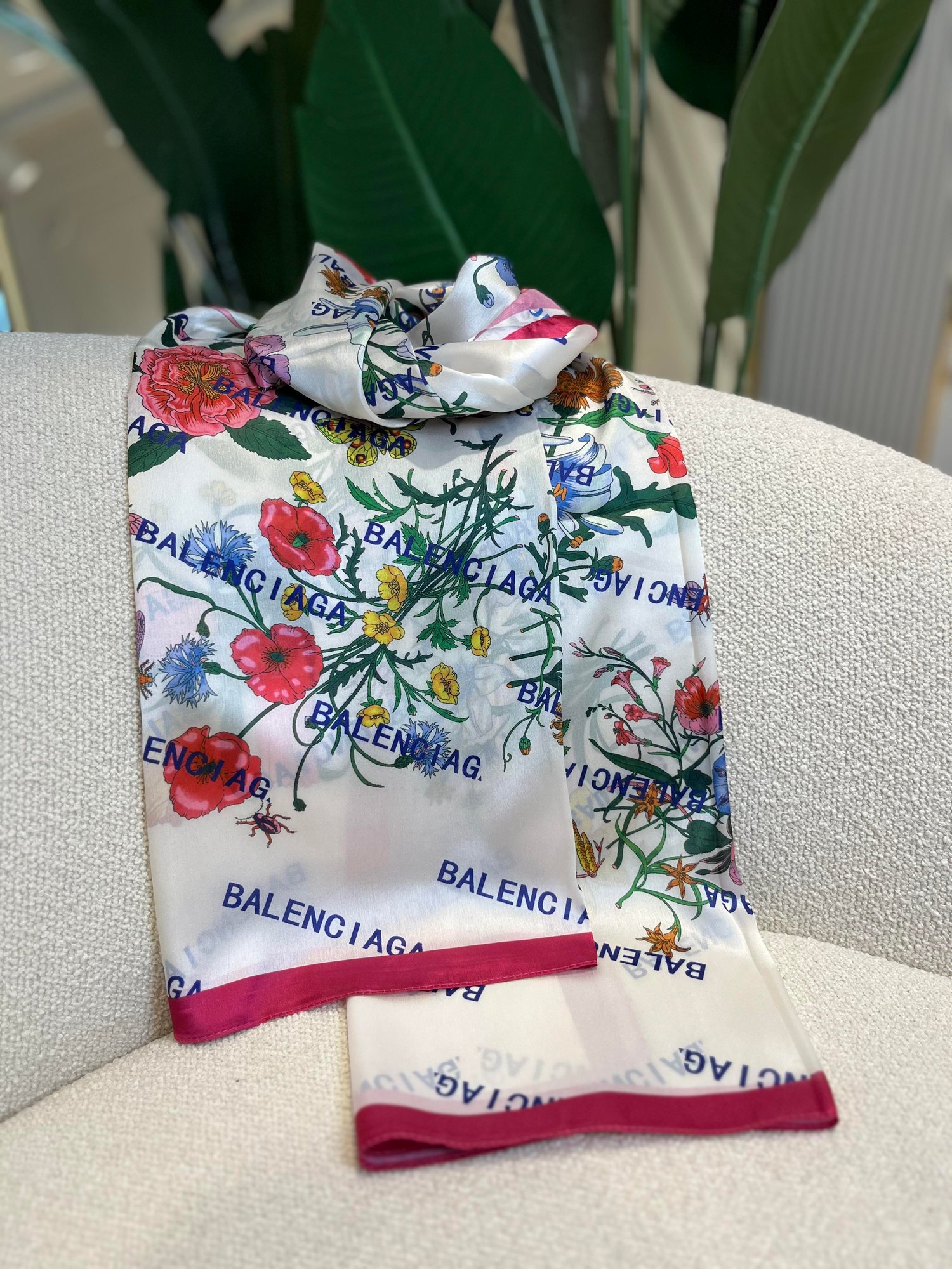 İthal Vual Çiçek Bahçesi Balenciaga Şal
