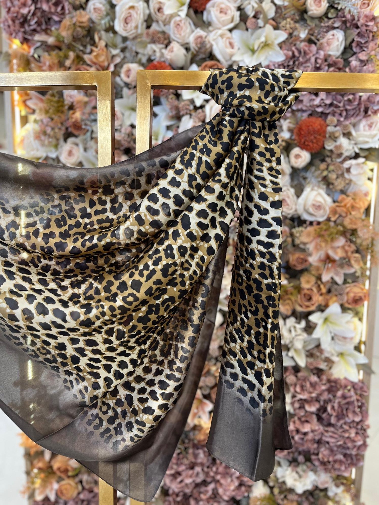 İthal Vual Leopar Desen Şal