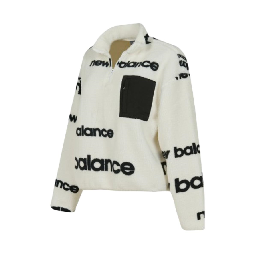New Balance Nb Lifestyle Women Half Zip WNC3623-WT Beyaz Sweatshirt