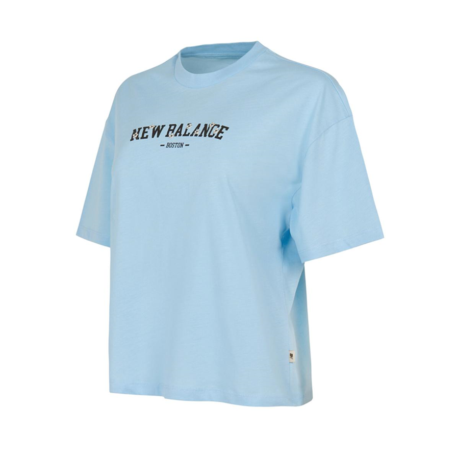 New Balance Nb Lifestyle Women T-shirt WNT3632-DUS Mavi Tişört