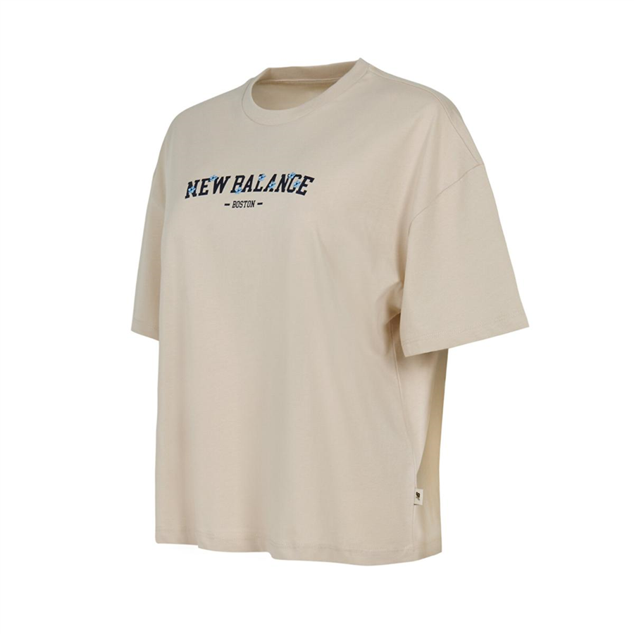 New Balance Nb Lifestyle Women T-shirt WNT3632-MBM Bej Tişört