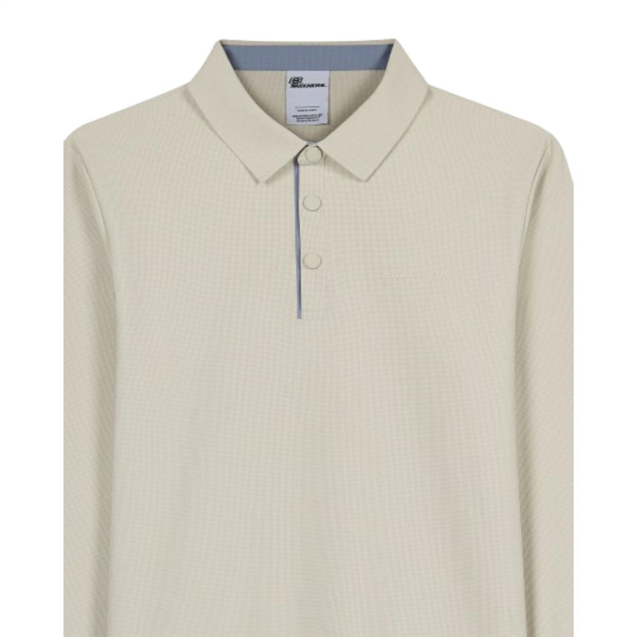Skechers M Long Sleeve Waffle Polo S2620148-1559 Bej Tişört