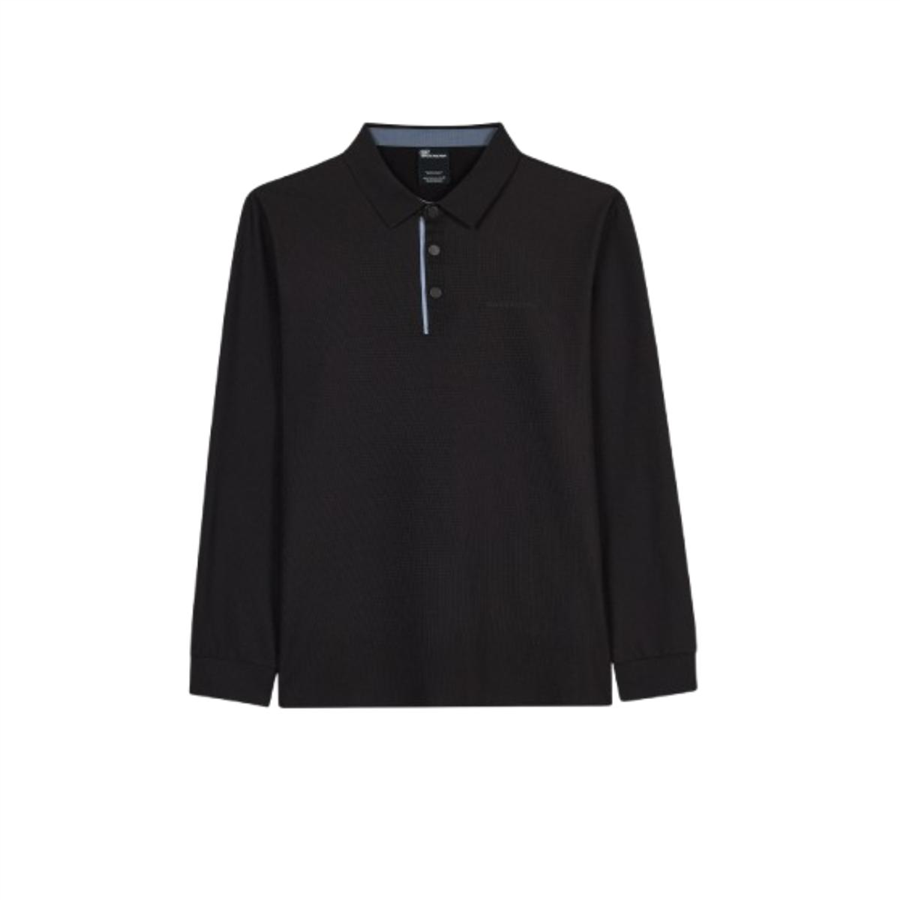 Skechers M Long Sleeve Waffle Polo S2620148-3817 Siyah Tişört
