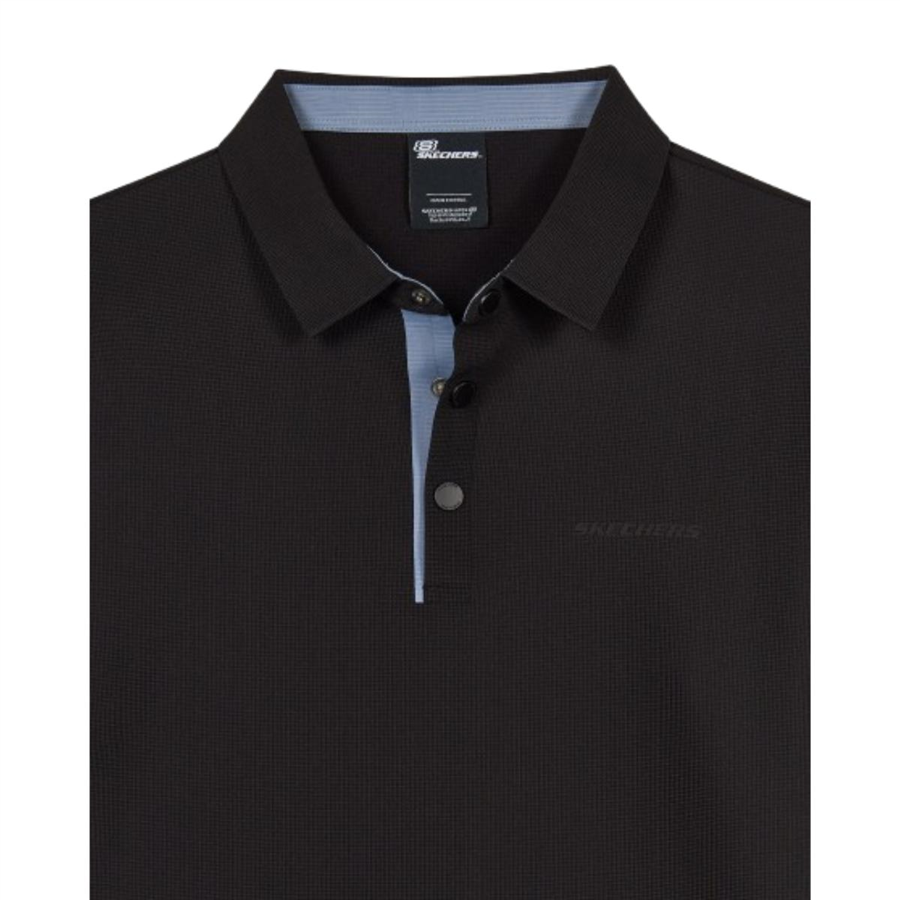 Skechers M Long Sleeve Waffle Polo S2620148-3817 Siyah Tişört