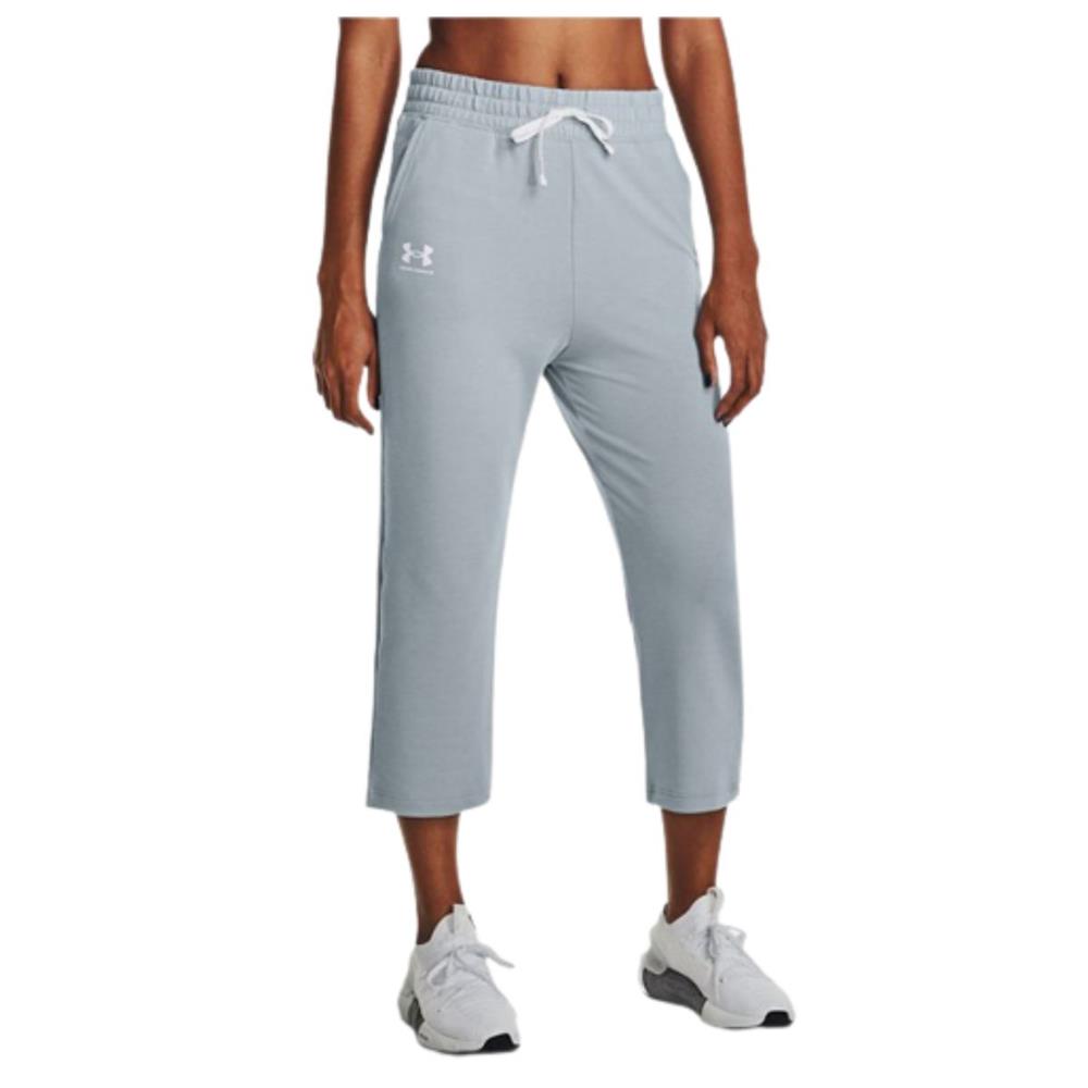 UA RIVAL TERRY FLARE CROP