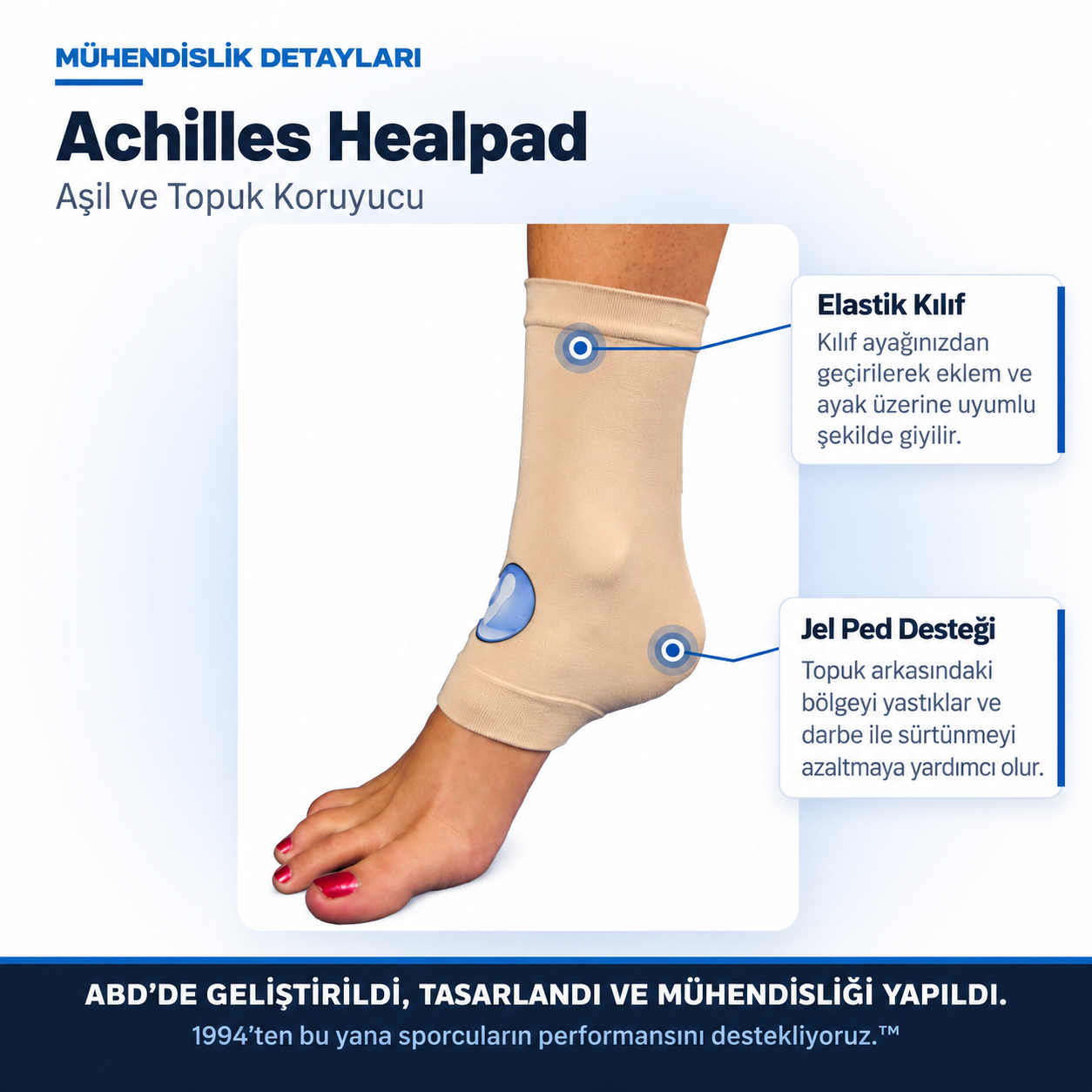 Bunga Pads Jel Destekli Aşil ve Topuk Koruyucu
