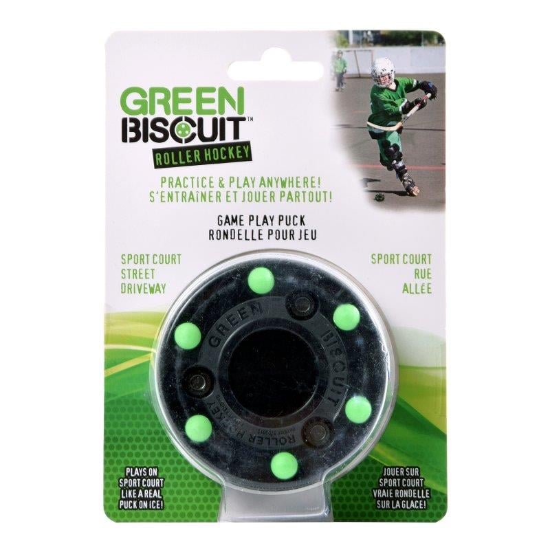 Green Buiscuit Inline Hockey Puck