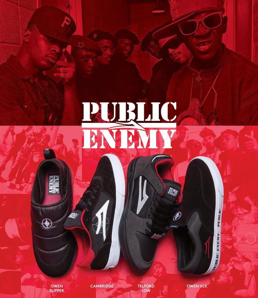 Lakai Cambridge - Public Enemy Black/Red Suede