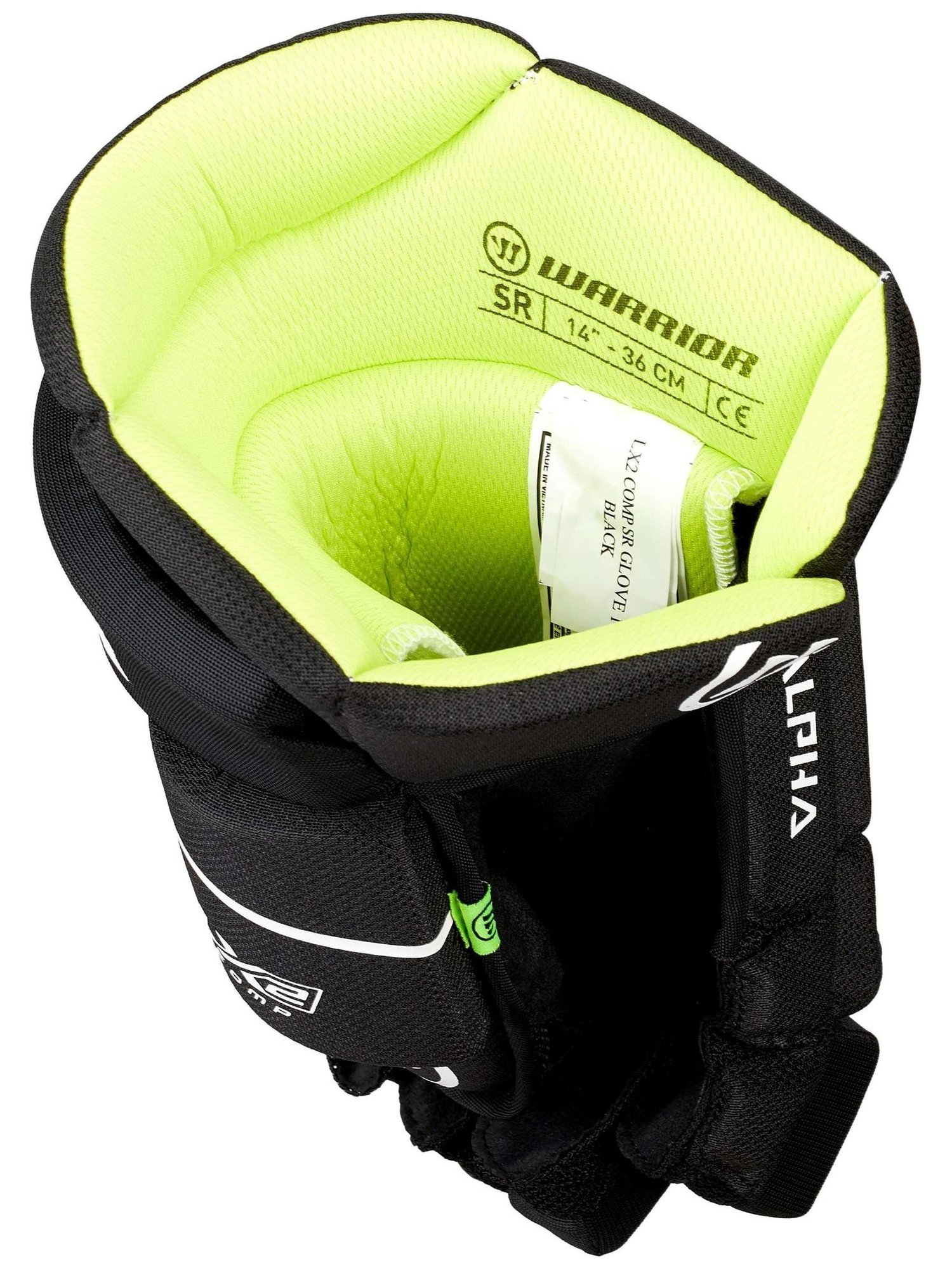 Warrior Alpha LX2 Comp JUNIOR Hokey Eldiveni I BLACK